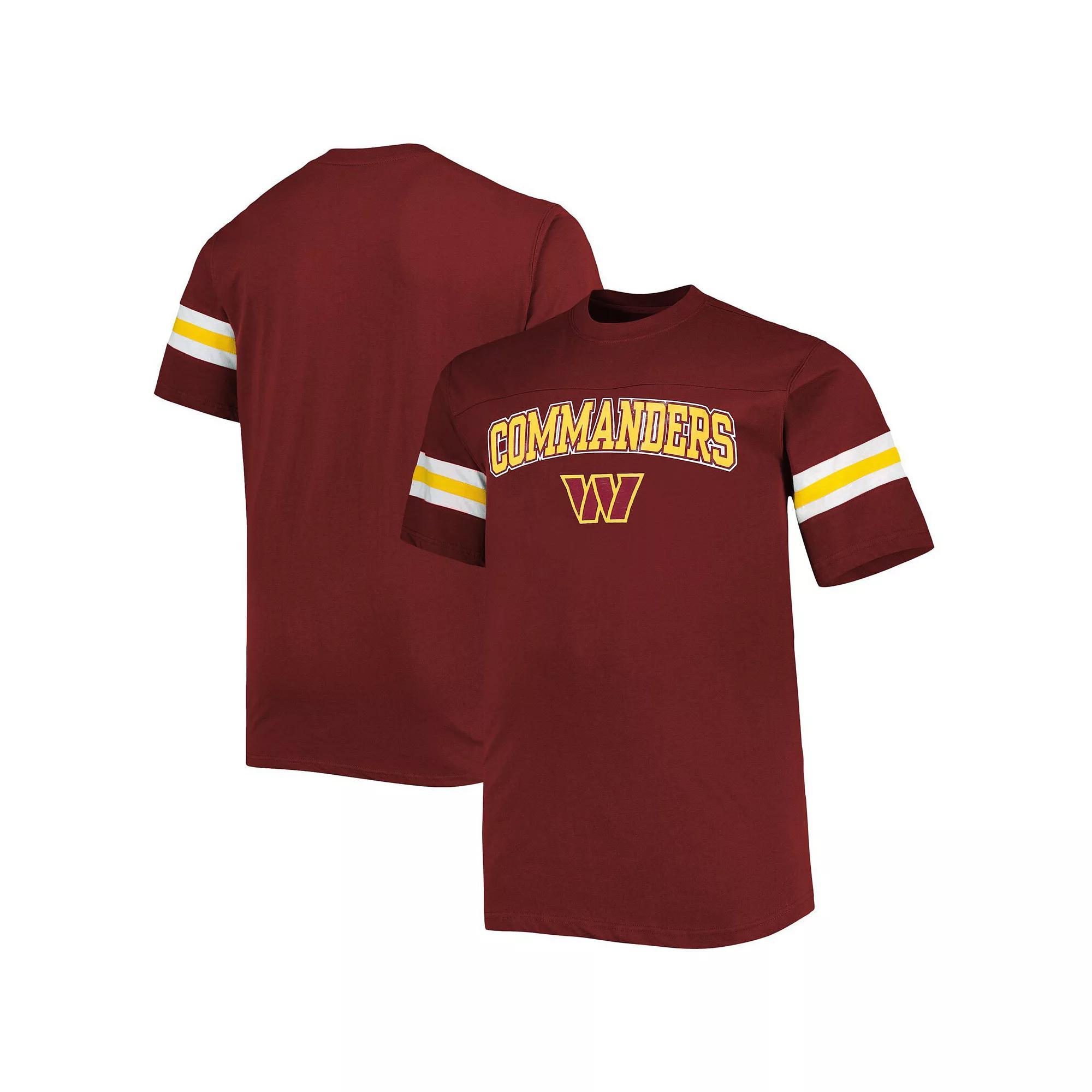 Men's Burgundy Washington Commanders Big & Tall Arm Stripe T-Shirt, Size: 2XLT, Wft Med Re Product Image