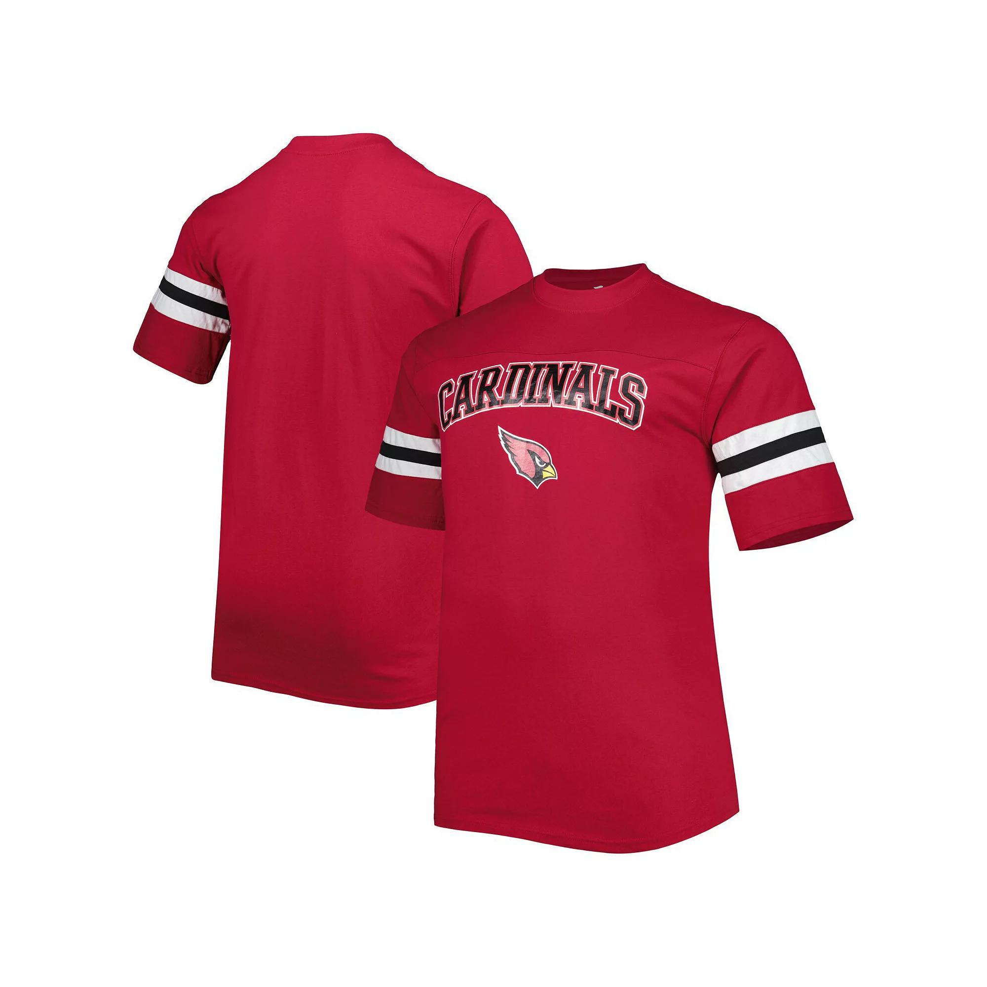 Men's Cardinal Arizona Cardinals Arm Stripe T-Shirt, Size: XLT, Red Product Image