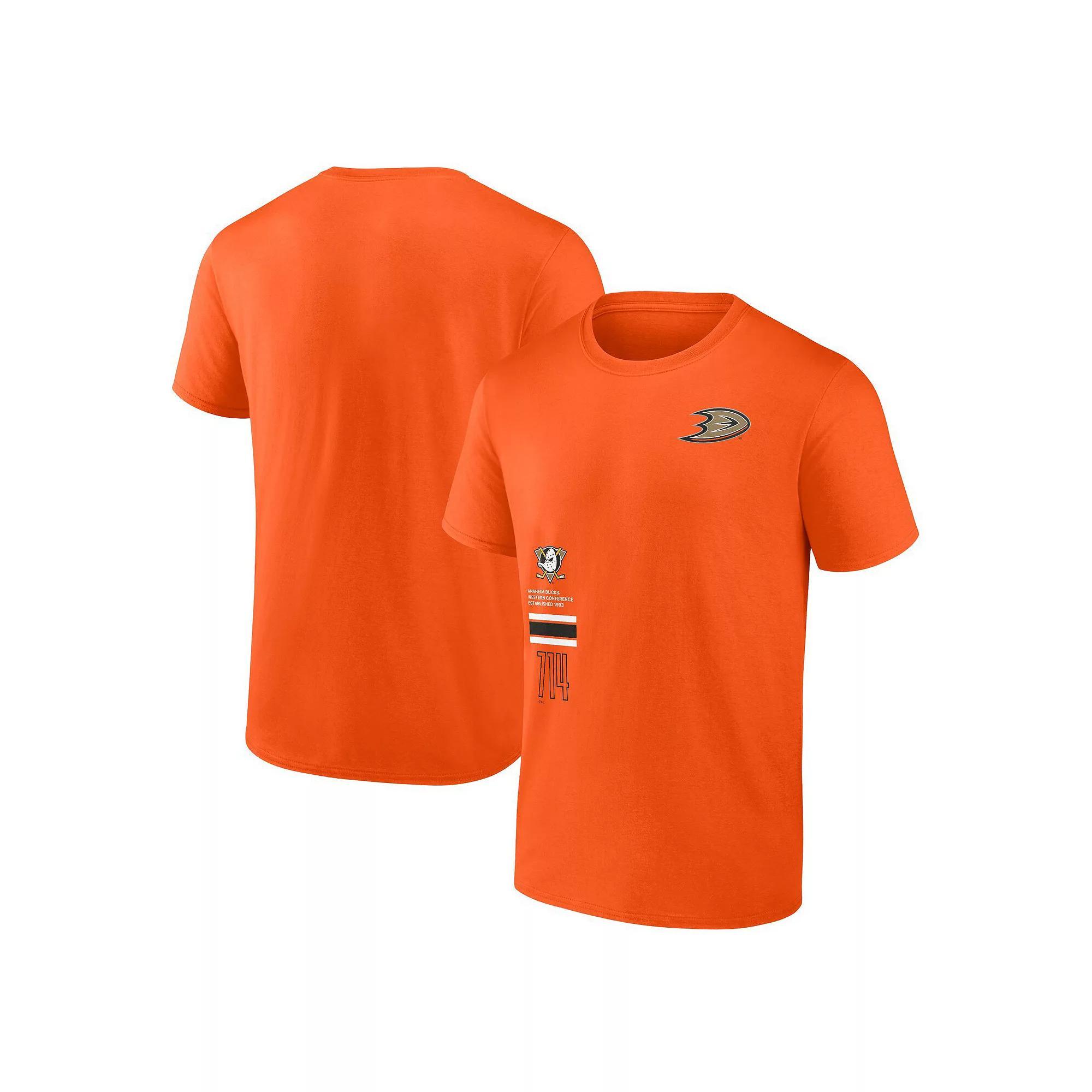 Men's Fanatics Branded Orange Anaheim Ducks Represent T-Shirt, Size: Small, Dks Orange Product Image