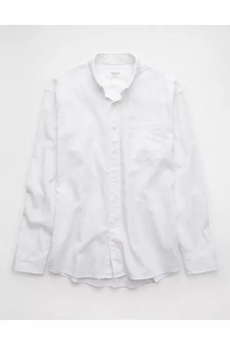 AE Everyday Relaxed Fit Linen-Blend Plaid Button-Up Shirt Men's Product Image