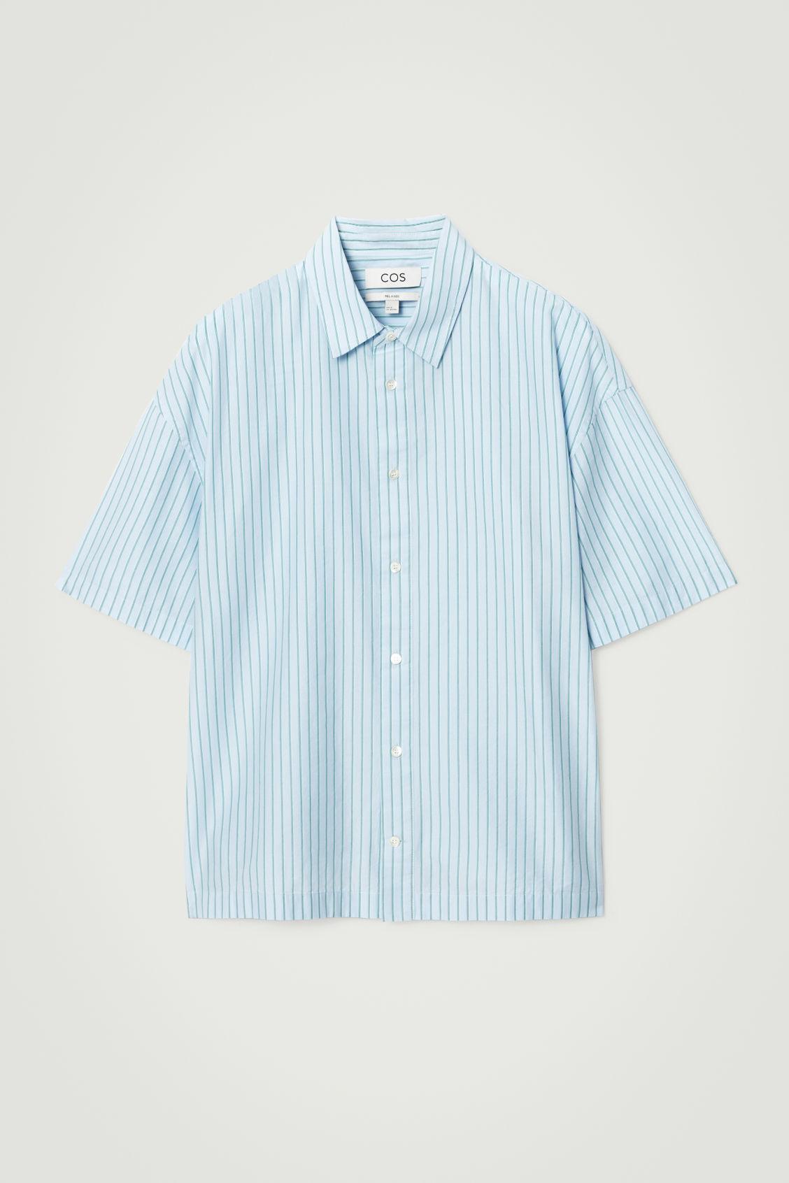 COS Man Shirt Sky Blue Size Xl Cotton Product Image