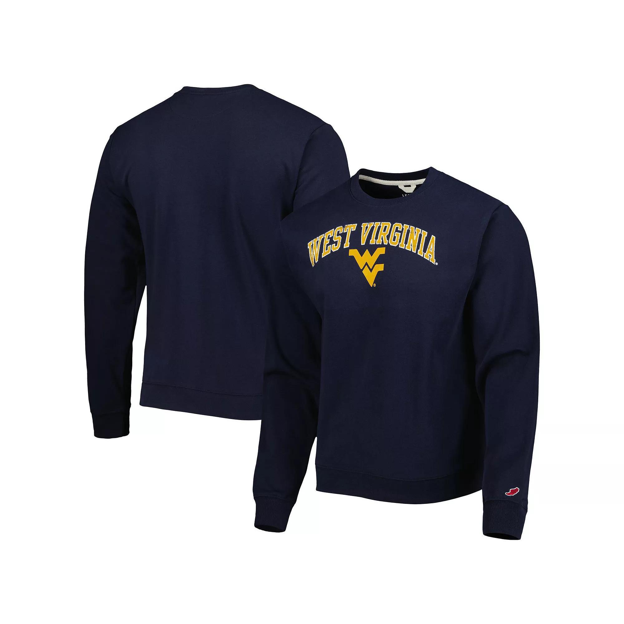 Men's League Collegiate Wear Navy West Virginia Mountaineers 1965 Arch Essential Fleece Pullover Sweatshirt, Size: Small, Blue Product Image