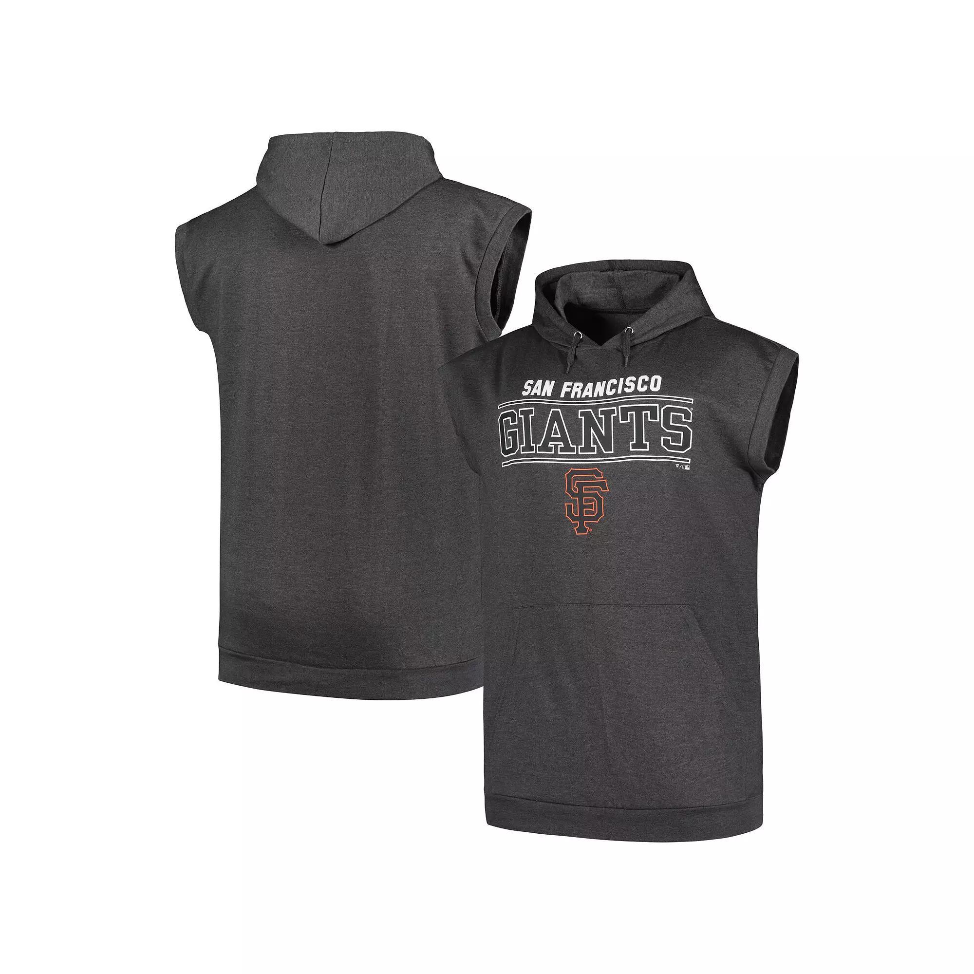 Men's Profile Heather Charcoal San Francisco Giants Big & Tall Muscle Sleeveless Pullover Hoodie, Size: XLT Product Image