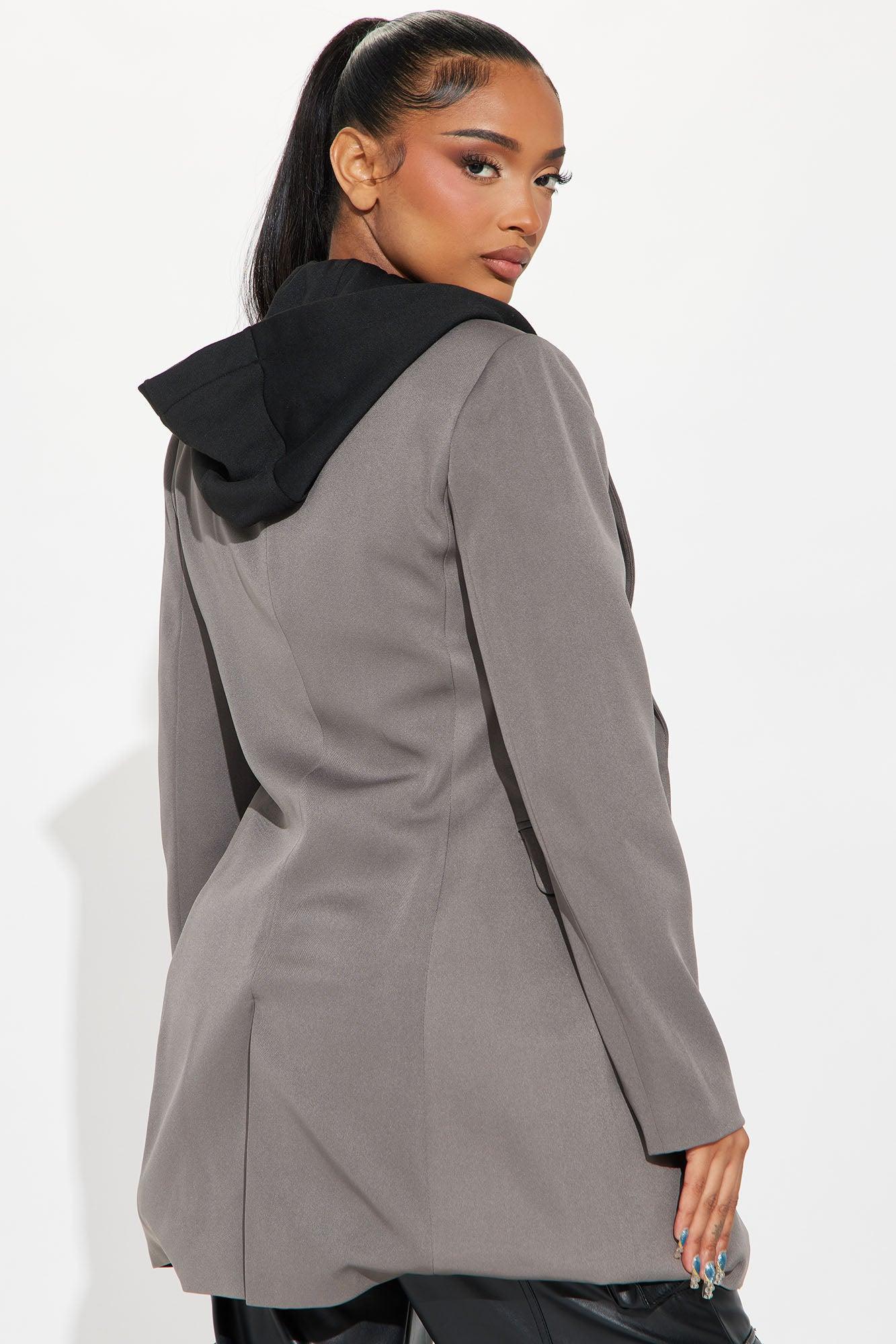 Cozy Office Days Long Blazer - Grey Product Image