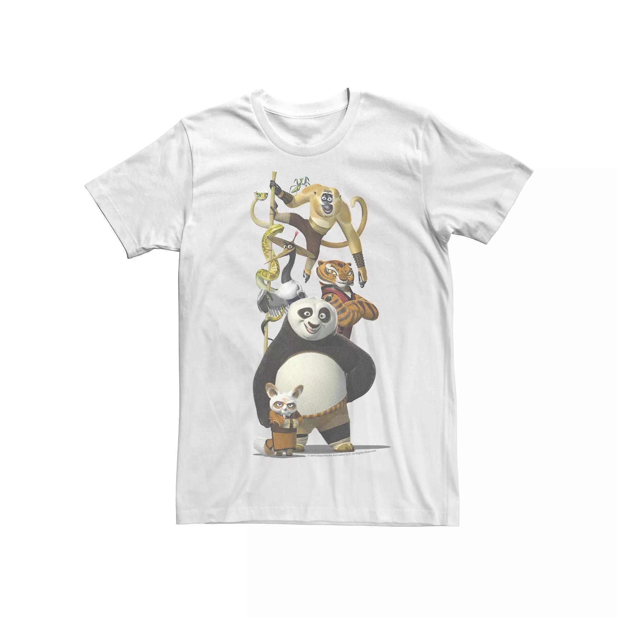 Men's Kung Fu Panda Po And The Furious Five Portrait Graphic Tee, Size: Small, White Product Image