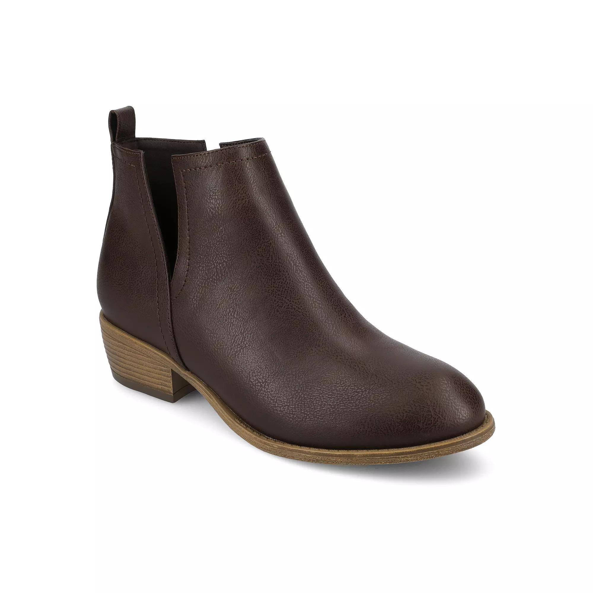 Journee Rimi Women's Ankle Boots, Size: 6.5, Brown Pu Product Image