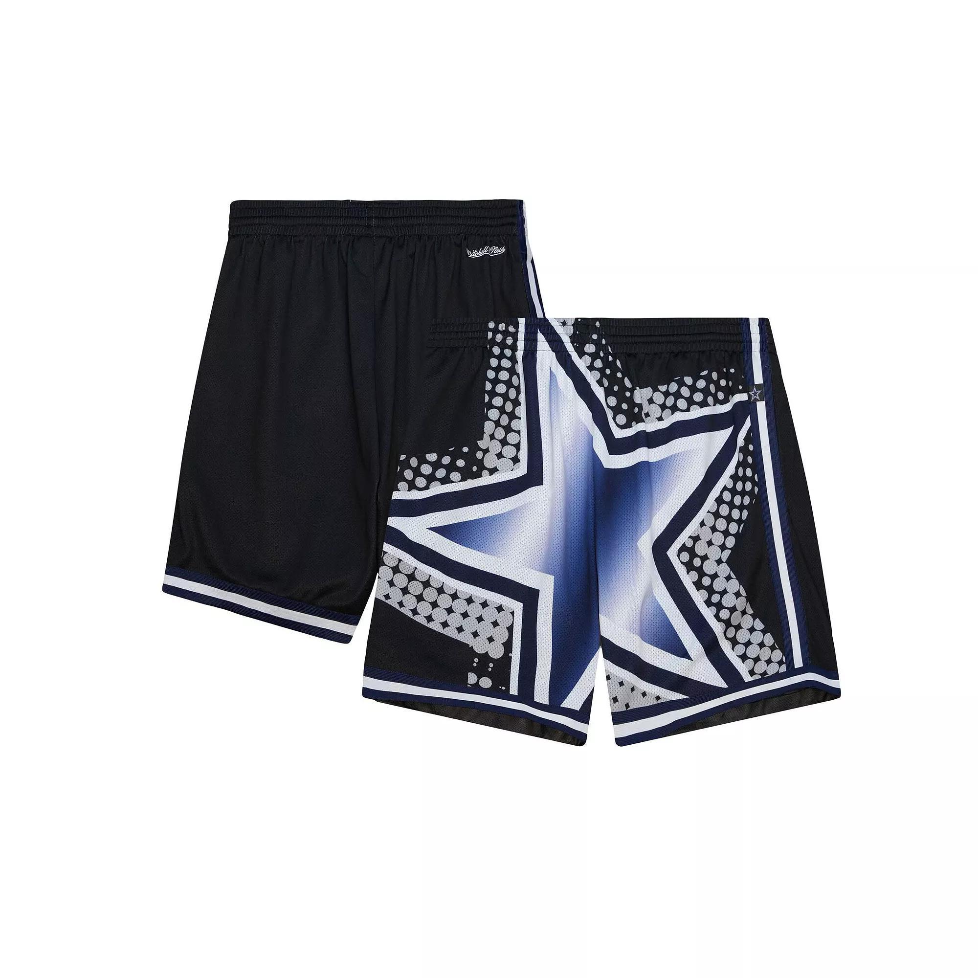 Men's Mitchell & Ness  Black Dallas Cowboys Big Face 7.0 Fashion Shorts, Size: Medium Product Image