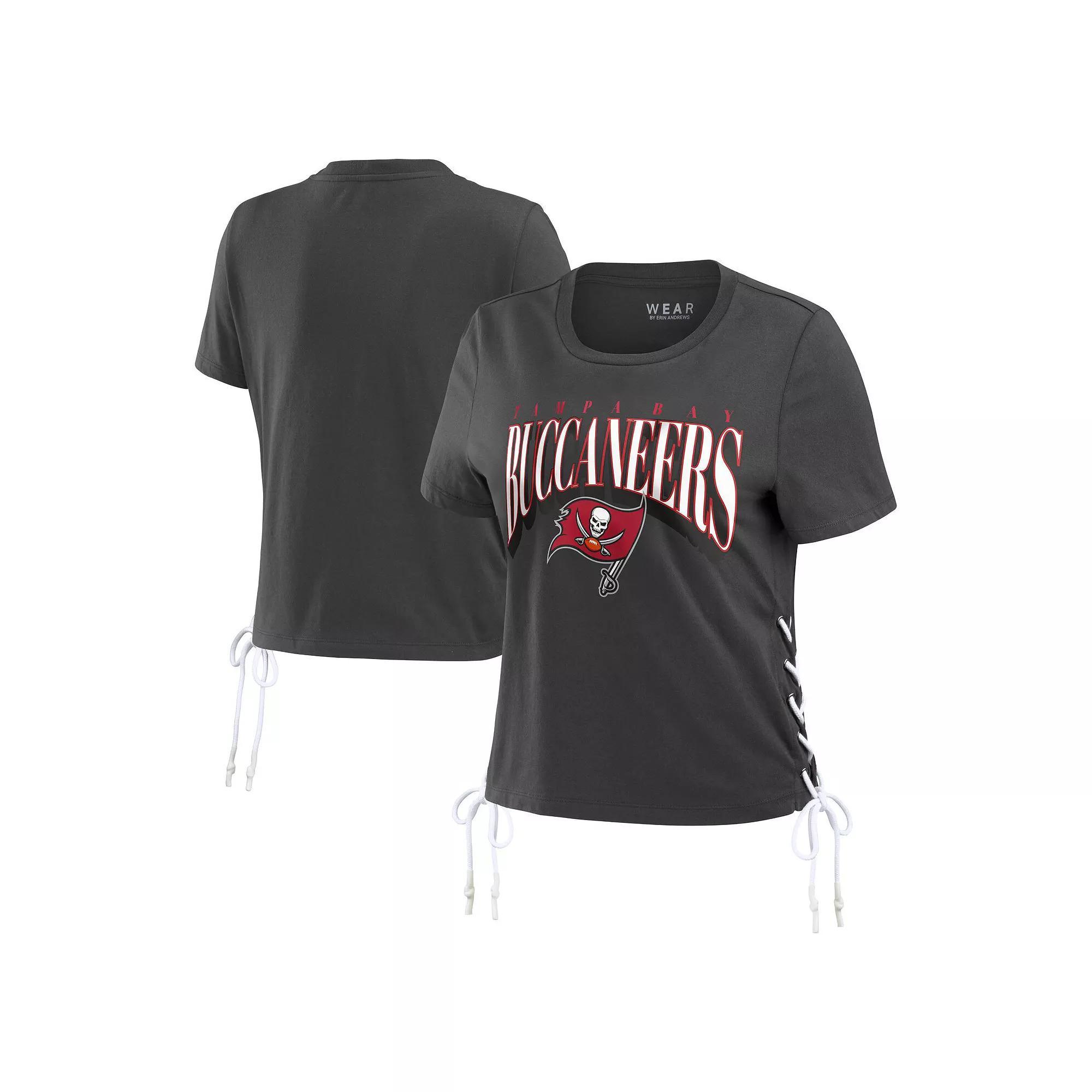 Women's WEAR by Erin Andrews Royal New York Mets Side Lace-Up Cropped T-Shirt, Size: XL, Blue Product Image