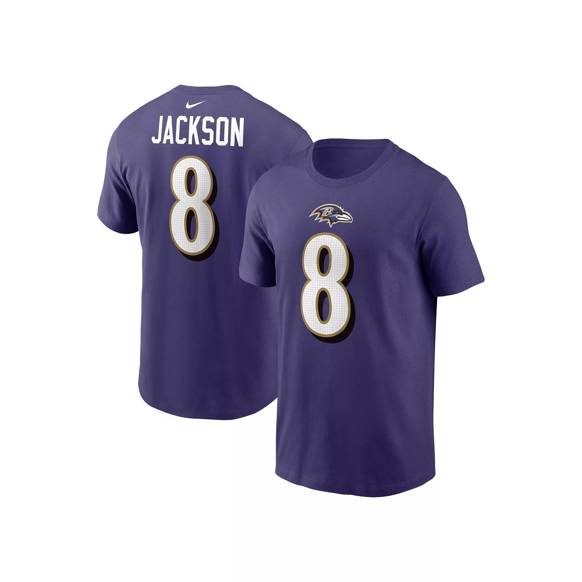 Men's Nike Lamar Jackson Purple Baltimore Ravens Player Name & Number T-Shirt, Size: 2XL Product Image
