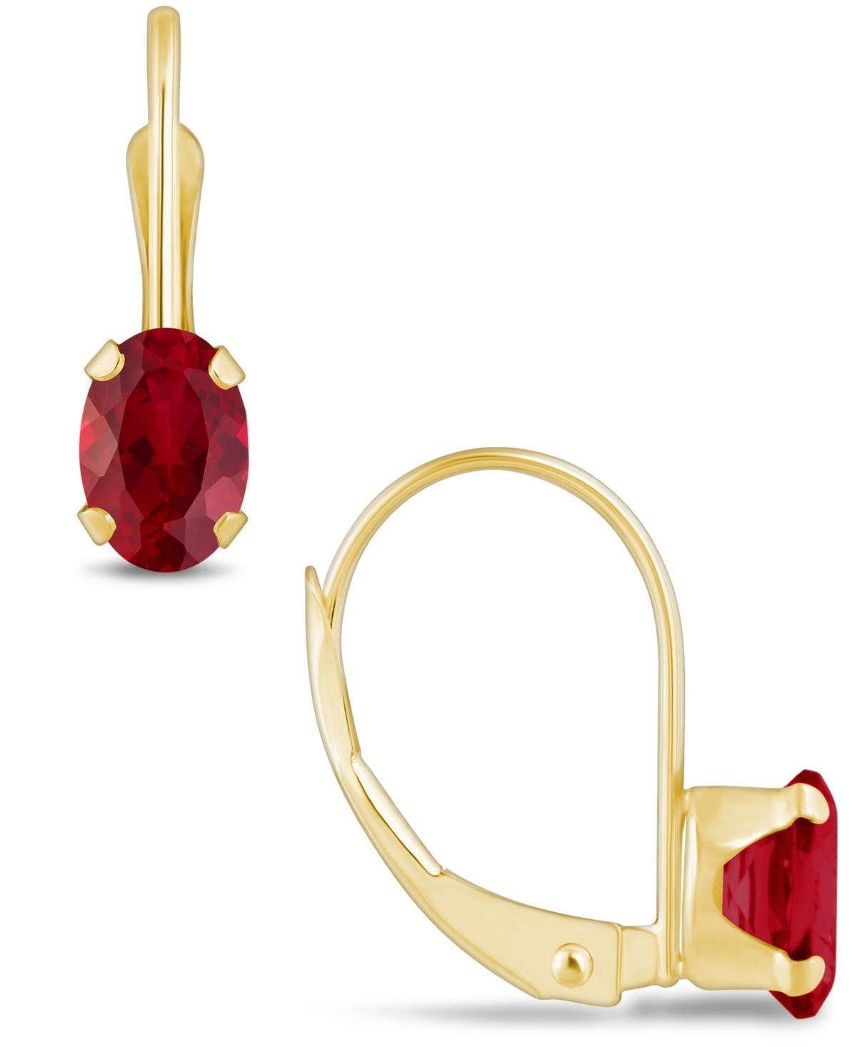 Celebration Gems 10k Gold Oval Swiss Blue Topaz Leverback Earrings, Women's, 10k Whgold Product Image