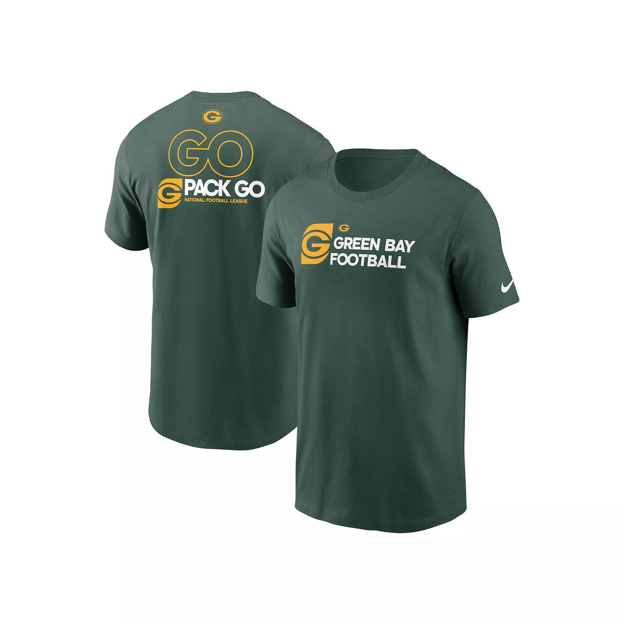 Men's Nike Green Green Bay Packers Outline T-Shirt, Size: Small Product Image