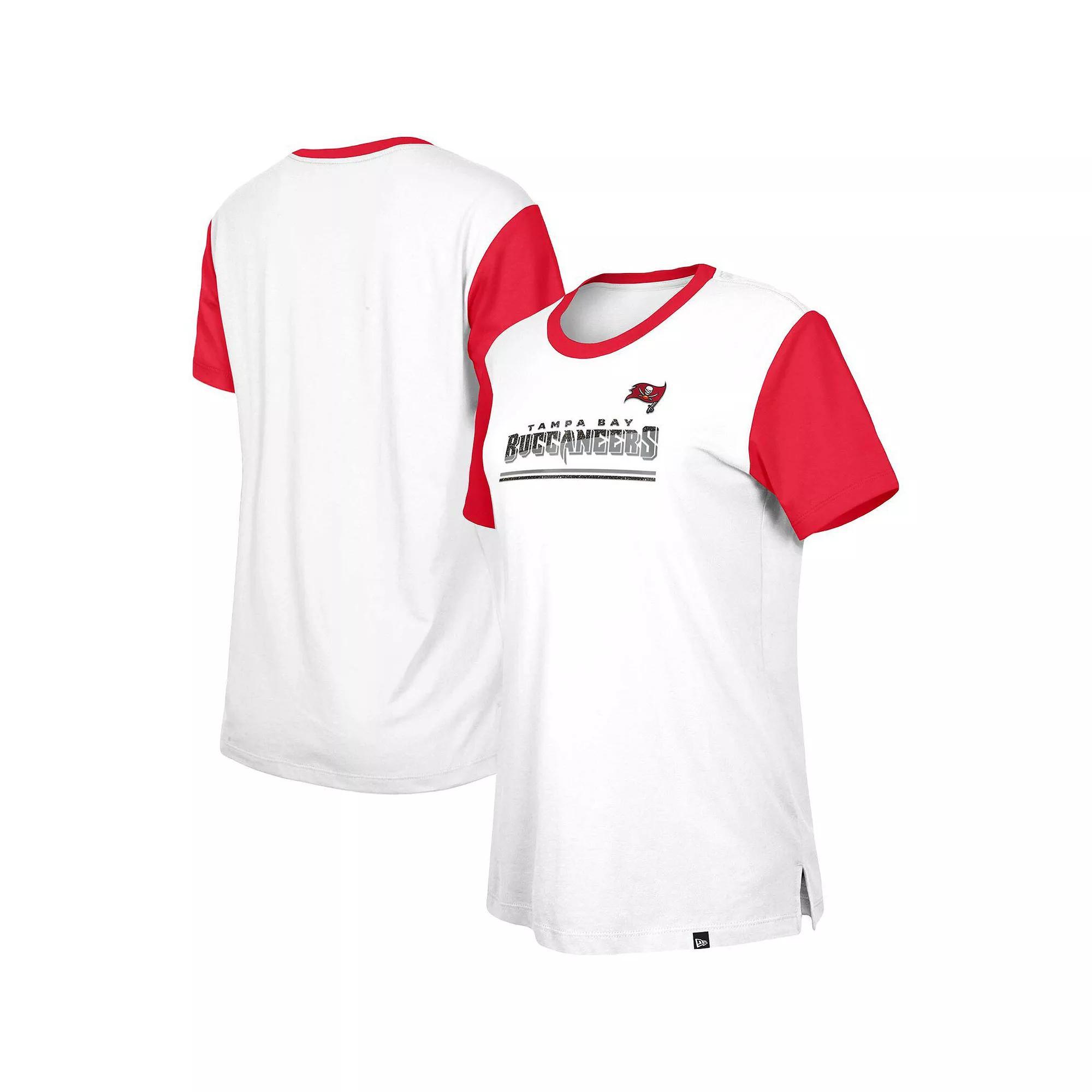 Women's New Era  White/Navy Chicago Bears Third Down Colorblock T-Shirt, Size: XL Product Image