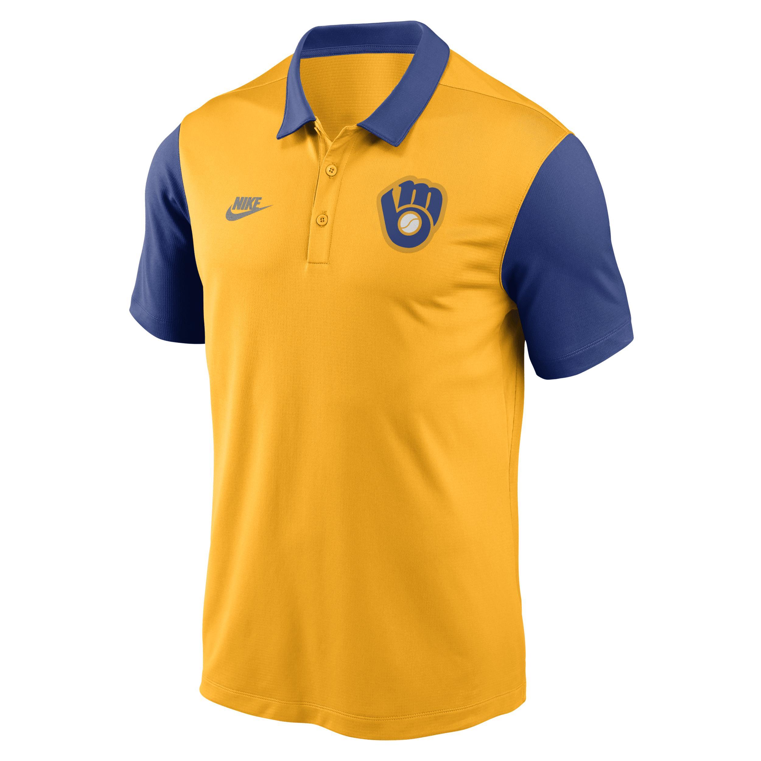 Men's Nike Gold Milwaukee Brewers Franchise Cooperstown Collection Polo, Size: Medium Product Image