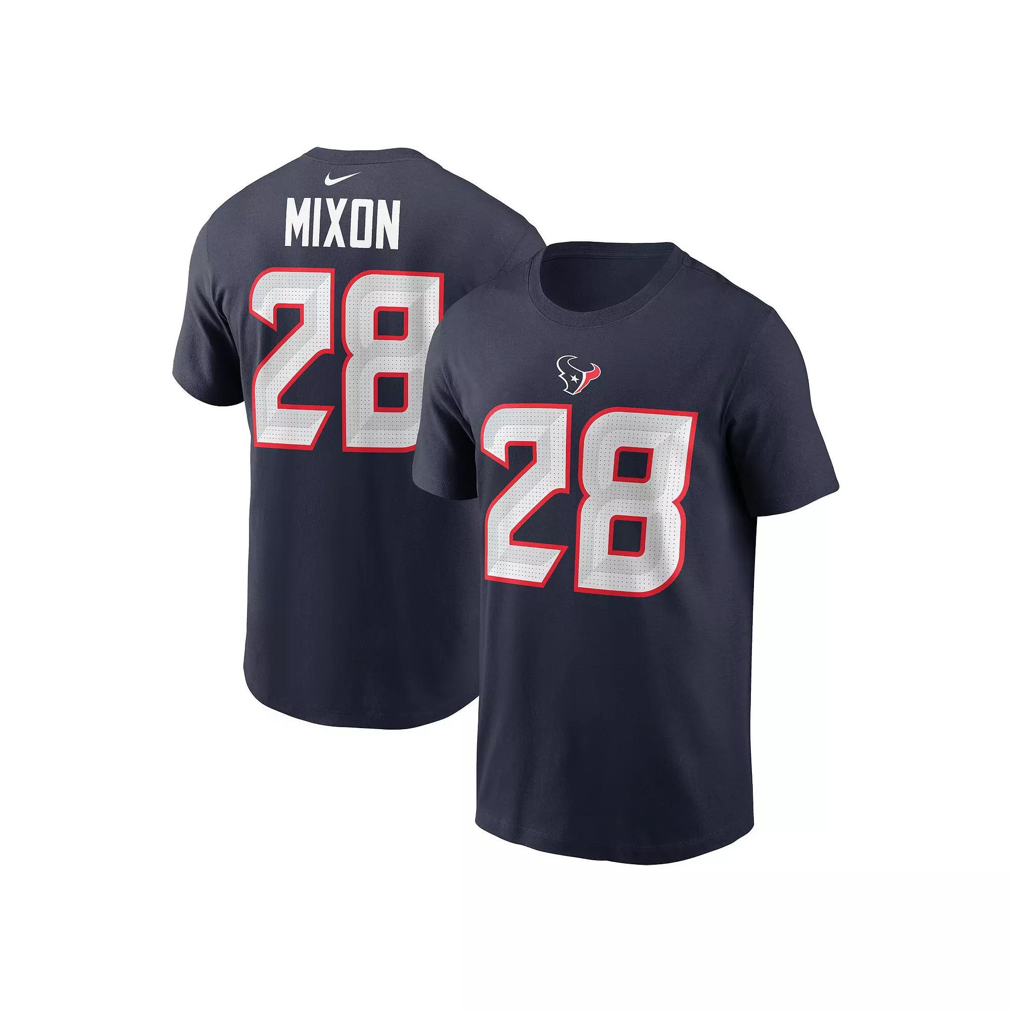 Men's Nike Joe Mixon Navy Houston Texans Player Name & Number T-Shirt, Size: XL, Blue Product Image