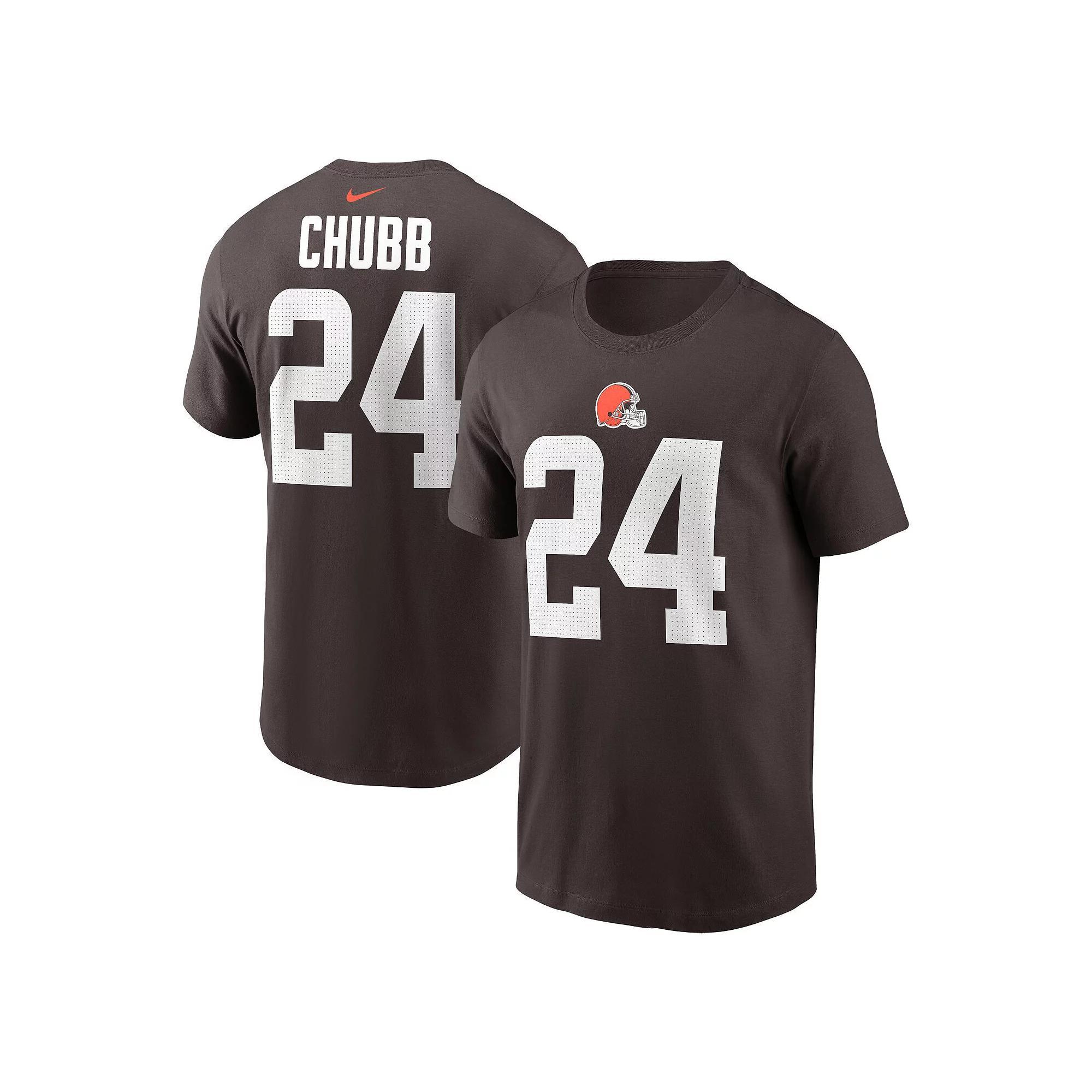 Men's Nike Nick Chubb Brown Cleveland Browns Player Name & Number T-Shirt, Size: Medium Product Image
