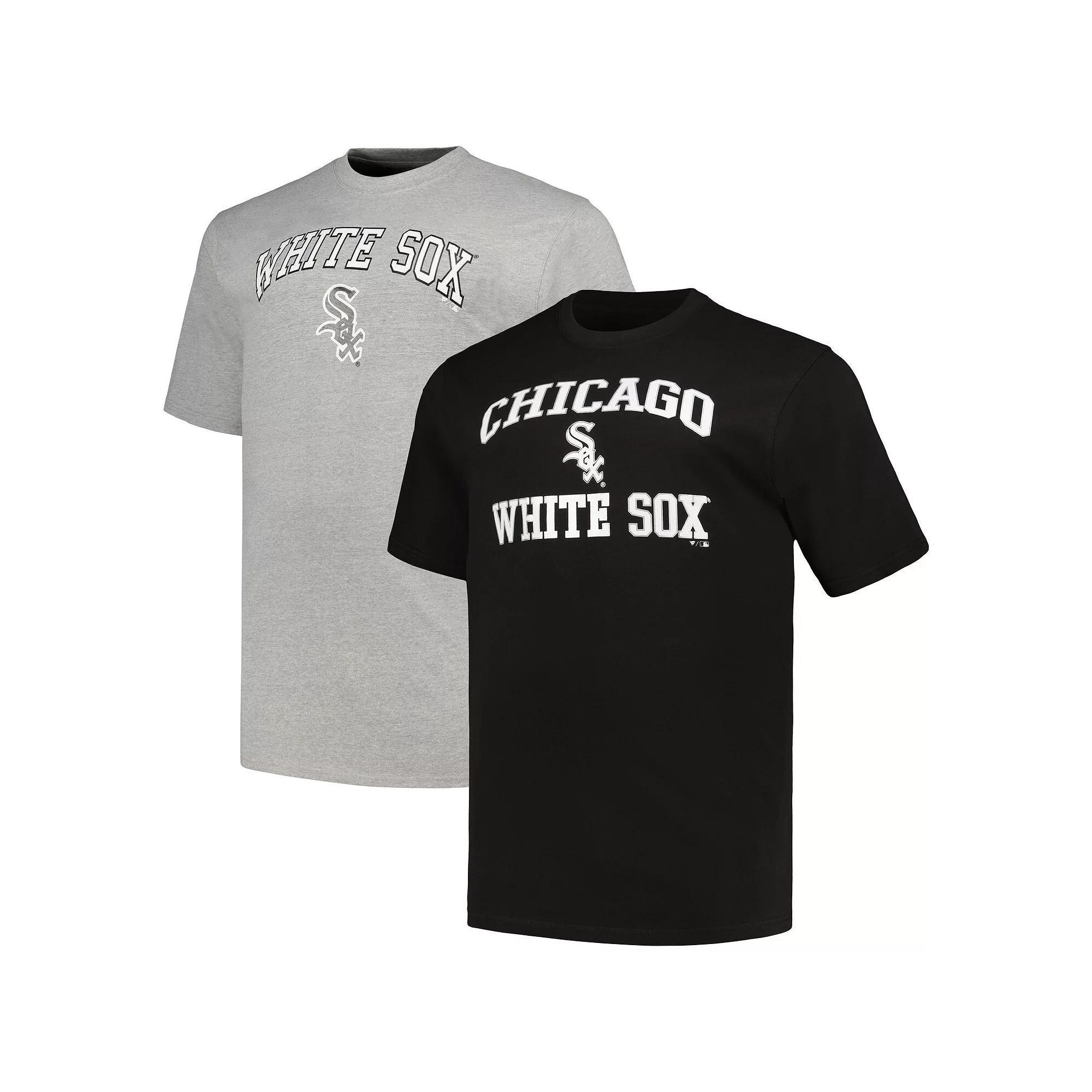 Men's Profile Black/Heather Gray Chicago White Sox Big & Tall T-Shirt Combo Pack, Size: 4XB Product Image