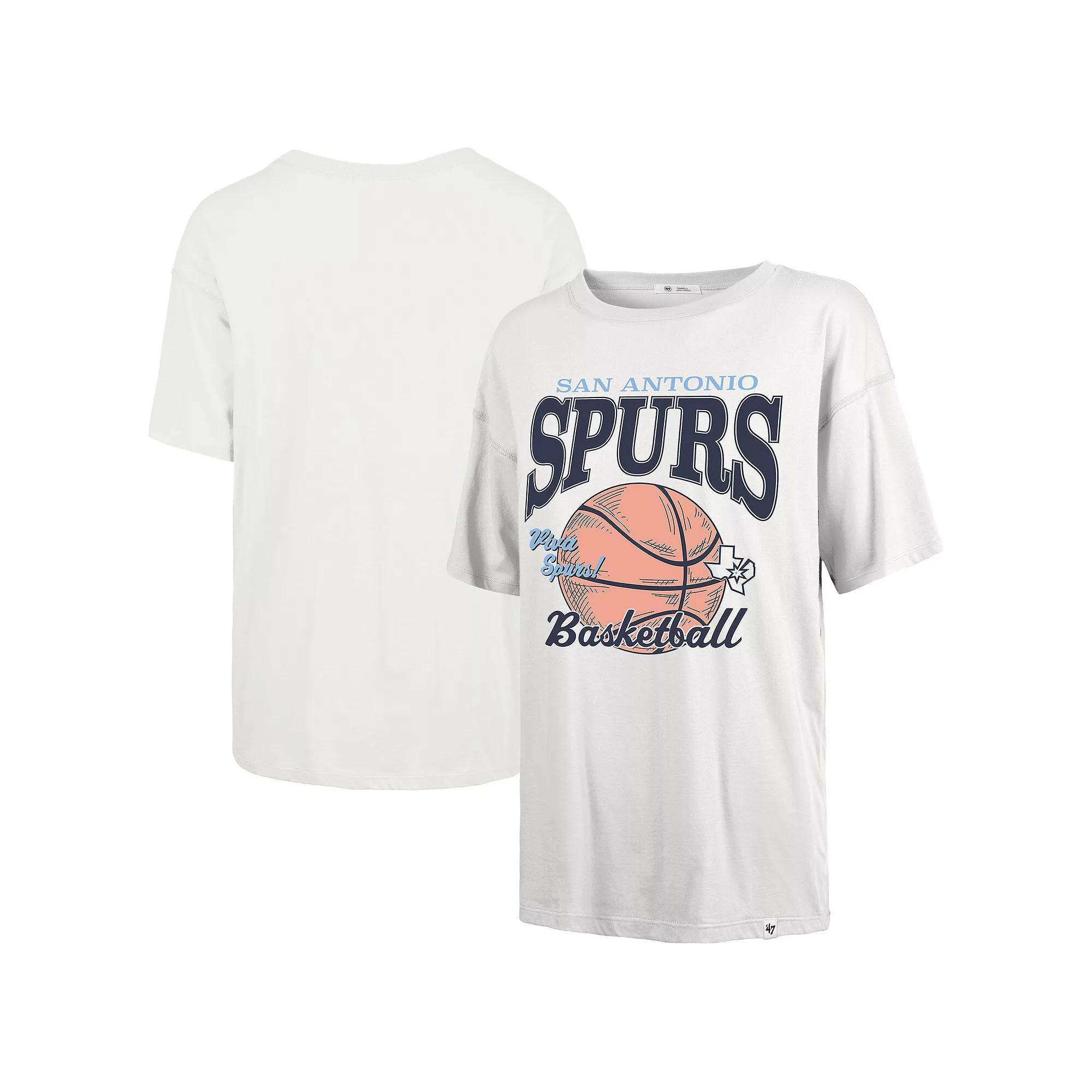 Women's '47  White San Antonio Spurs City Edition Down Court Sadie T-Shirt, Size: Large Product Image