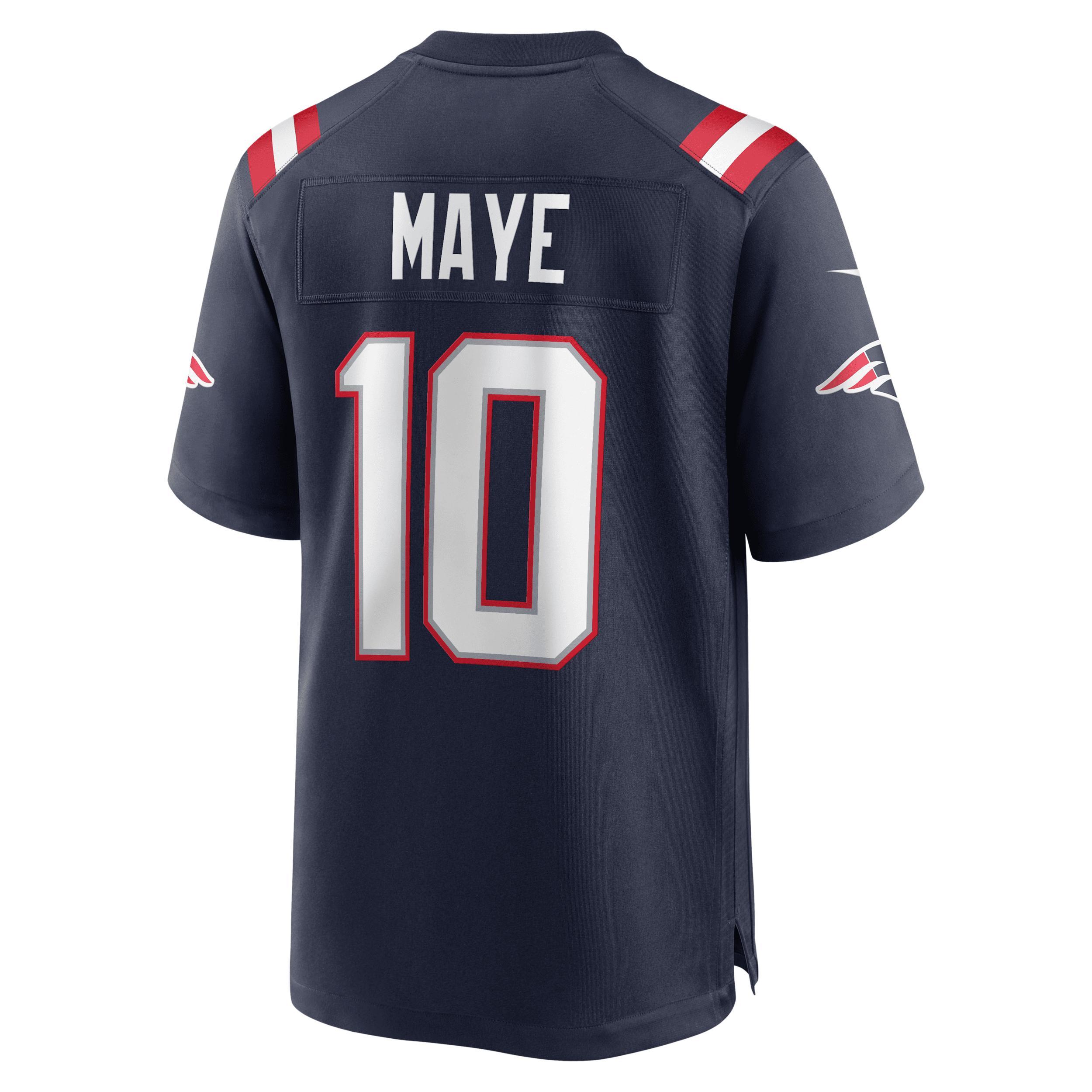 Mens Nike Drake Maye New England Patriots Player Game Jersey Blue Product Image