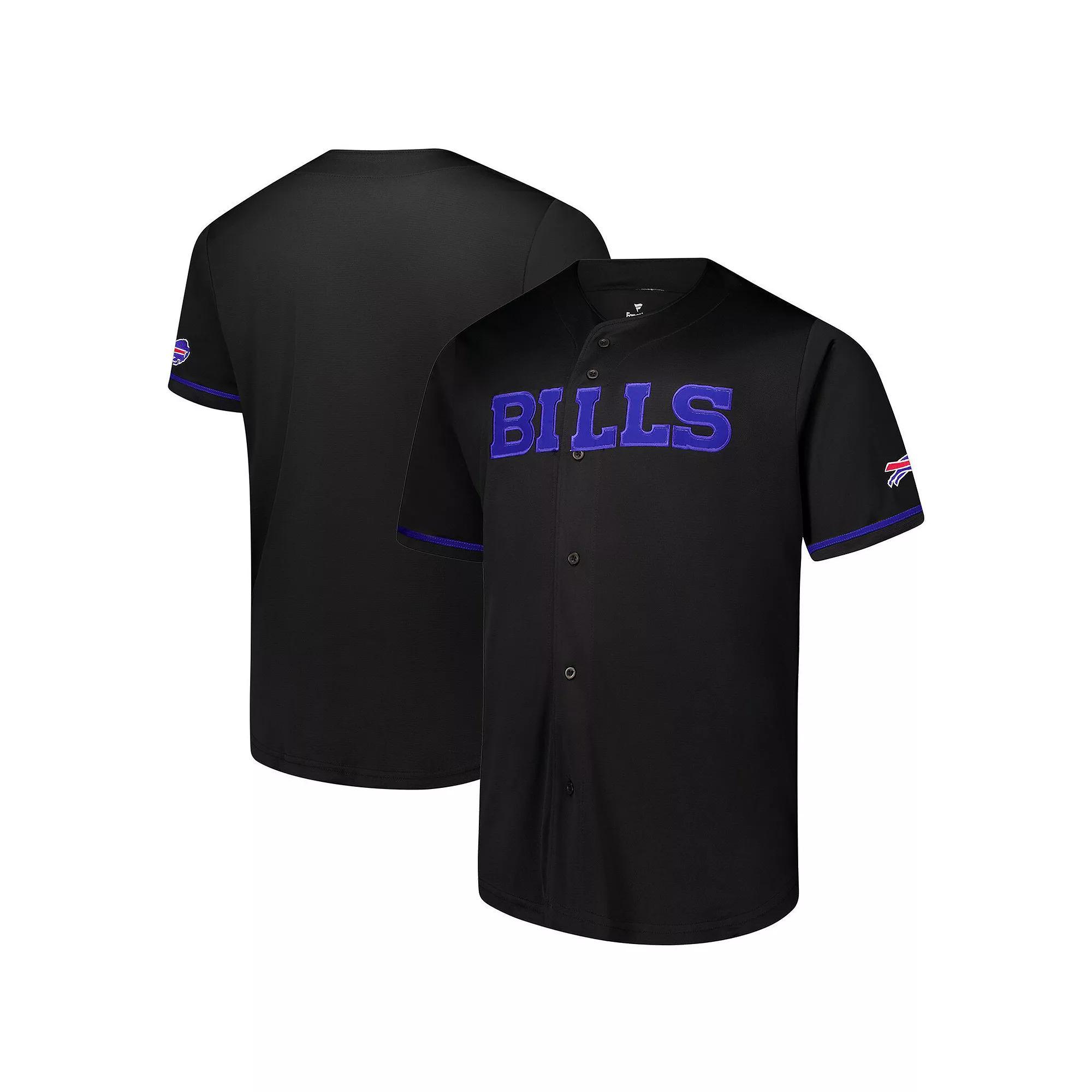 Men's Fanatics  Black Buffalo Bills Pop Full-Button Jersey, Size: 3XB Product Image