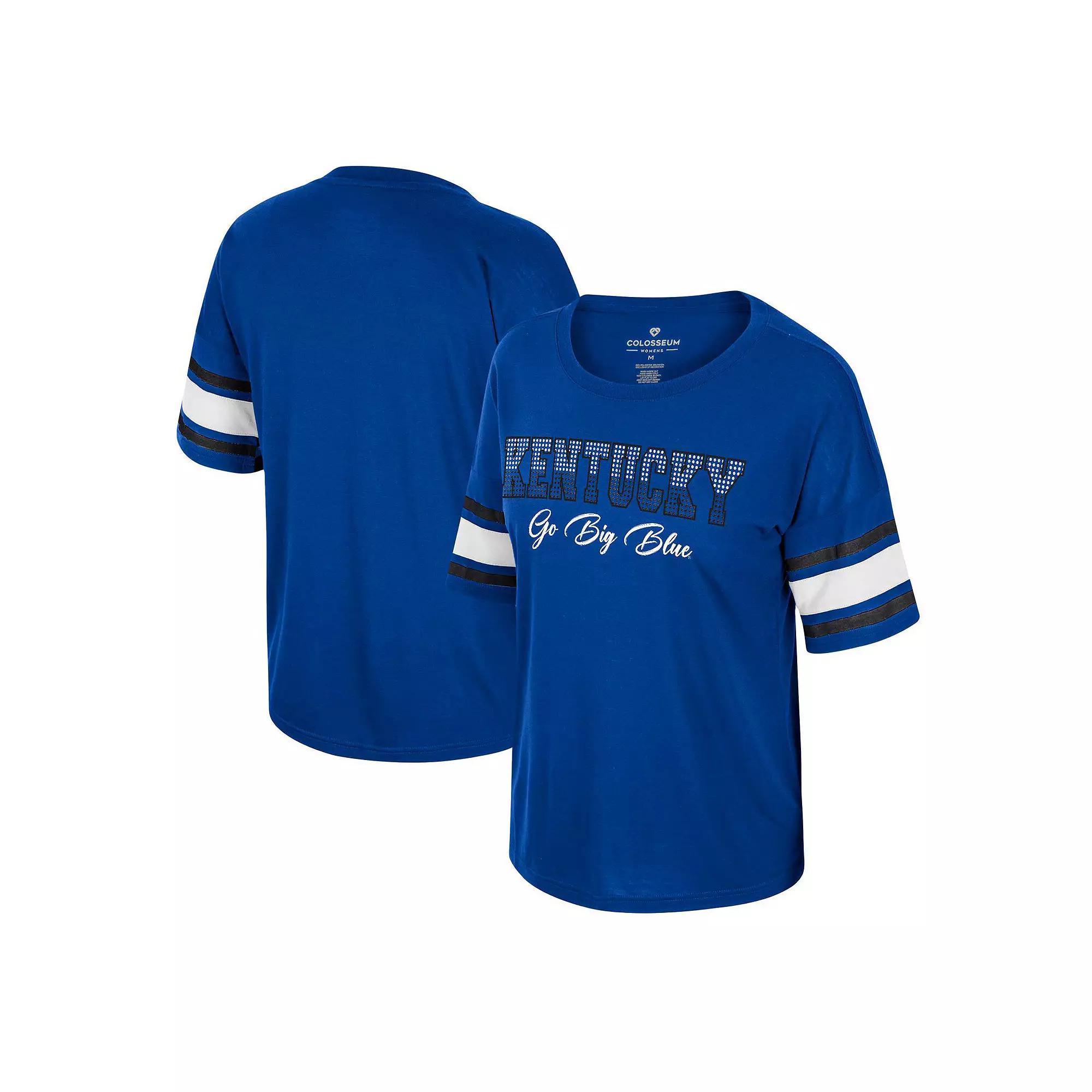 Women's Colosseum Royal Kentucky Wildcats I'm Gliding Here Rhinestone T-Shirt, Size: Small, Blue Product Image