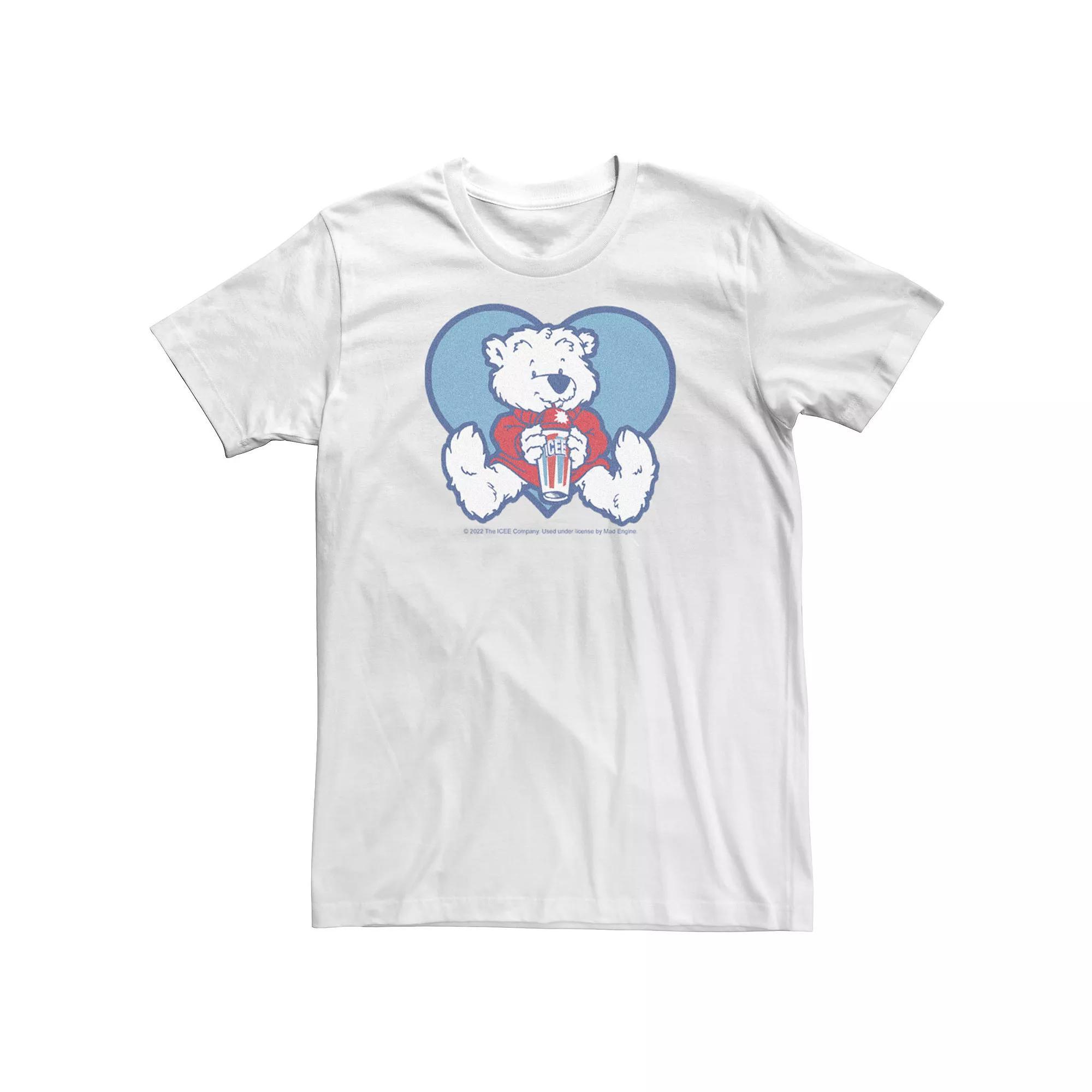 Big & Tall ICEE Blue Heart Polar Bear Tee, Men's, Size: XL Tall, White Product Image