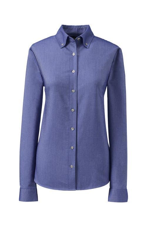 Womens Tall Lands End School Uniform Long Sleeve Oxford Dress Shirt Product Image