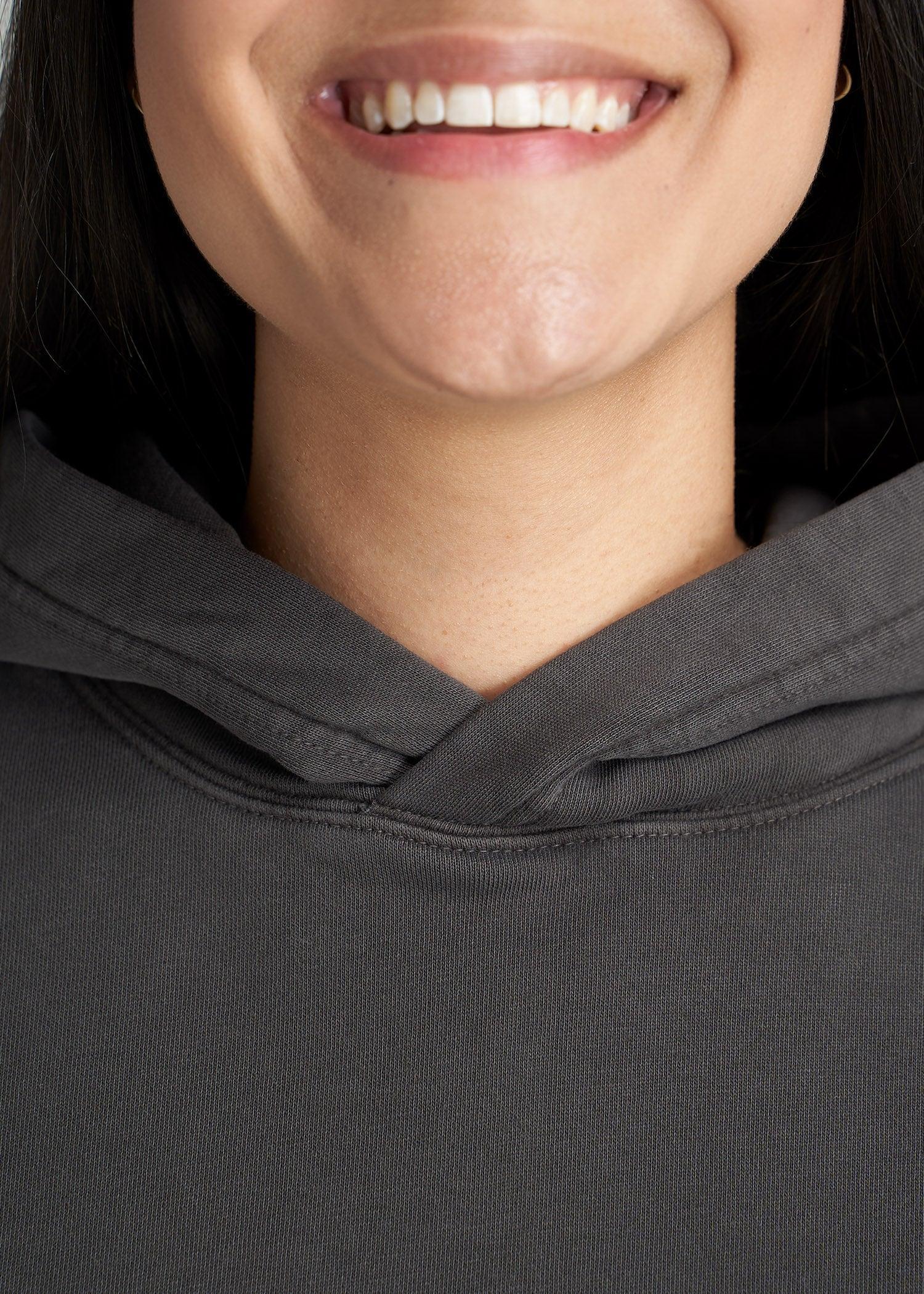 Wearever Fleece Garment-Dyed Pullover Hoodie for Tall Women in Charcoal Female Product Image