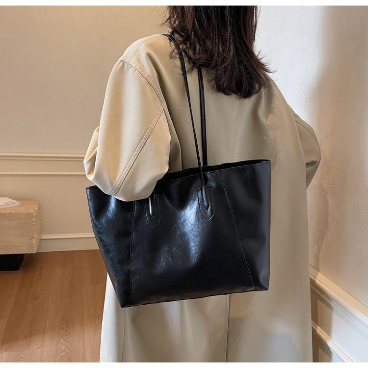 Faux Leather Tote Bag Product Image