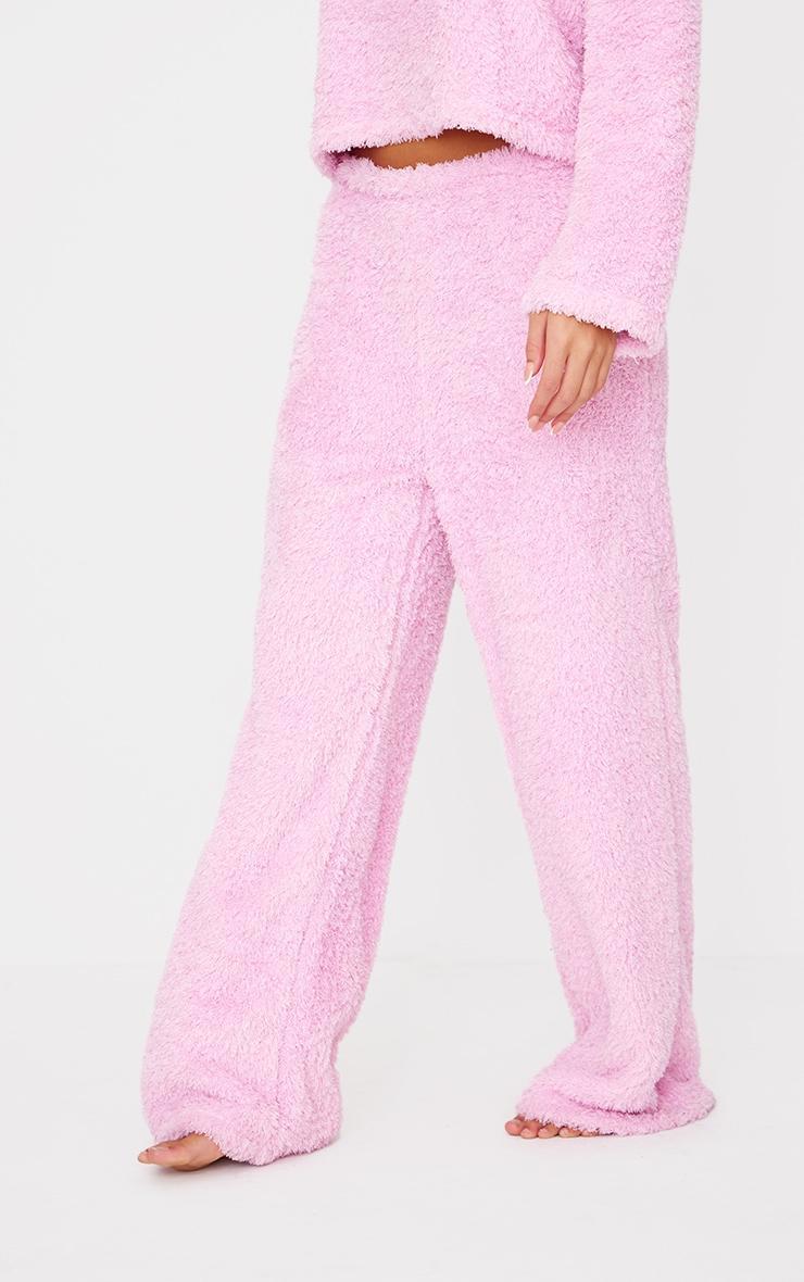 Pink Cosy Fleece Wide Leg Pj Pants Product Image