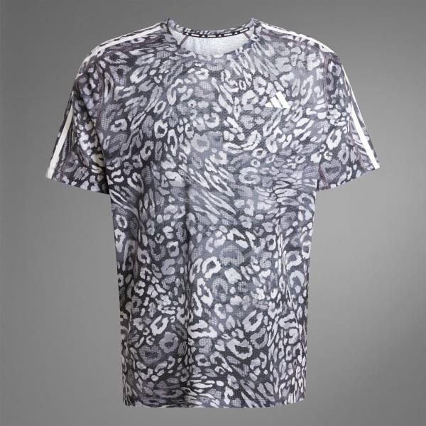 adidas Own The Run CLIMACOOL 3-Stripes Tee Dash Grey L Mens Product Image