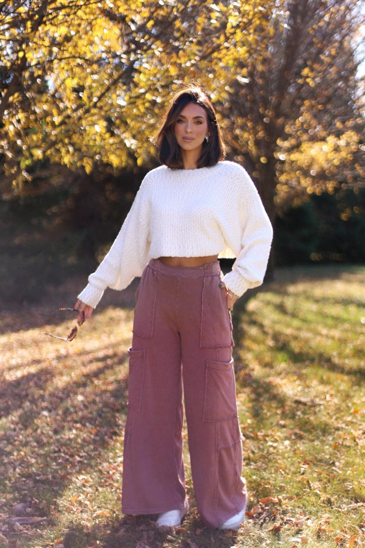 Comfy Casual Wide Leg Cargo Pants - FINAL SALE Product Image