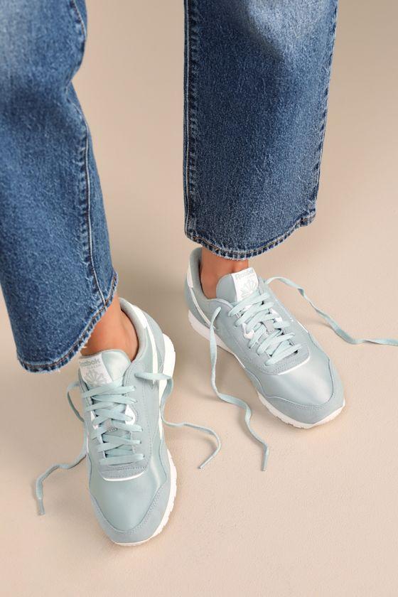 Classic Nylon Hybrid Green and Chalk Suede Leather Sneakers Product Image