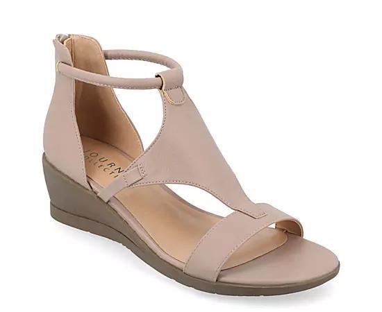 Journee Trayle Women's Wedge Sandals, Size: 7, Brown Product Image