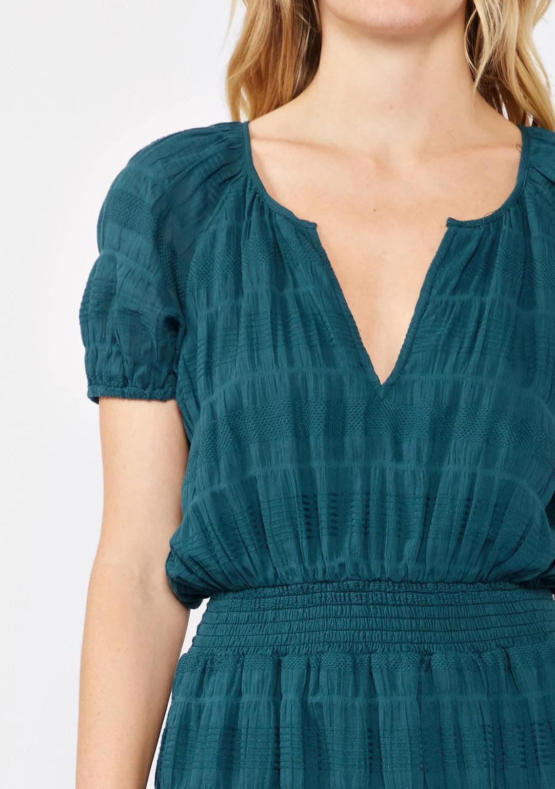 Puff Sleeve Smocked Midi Dress Product Image