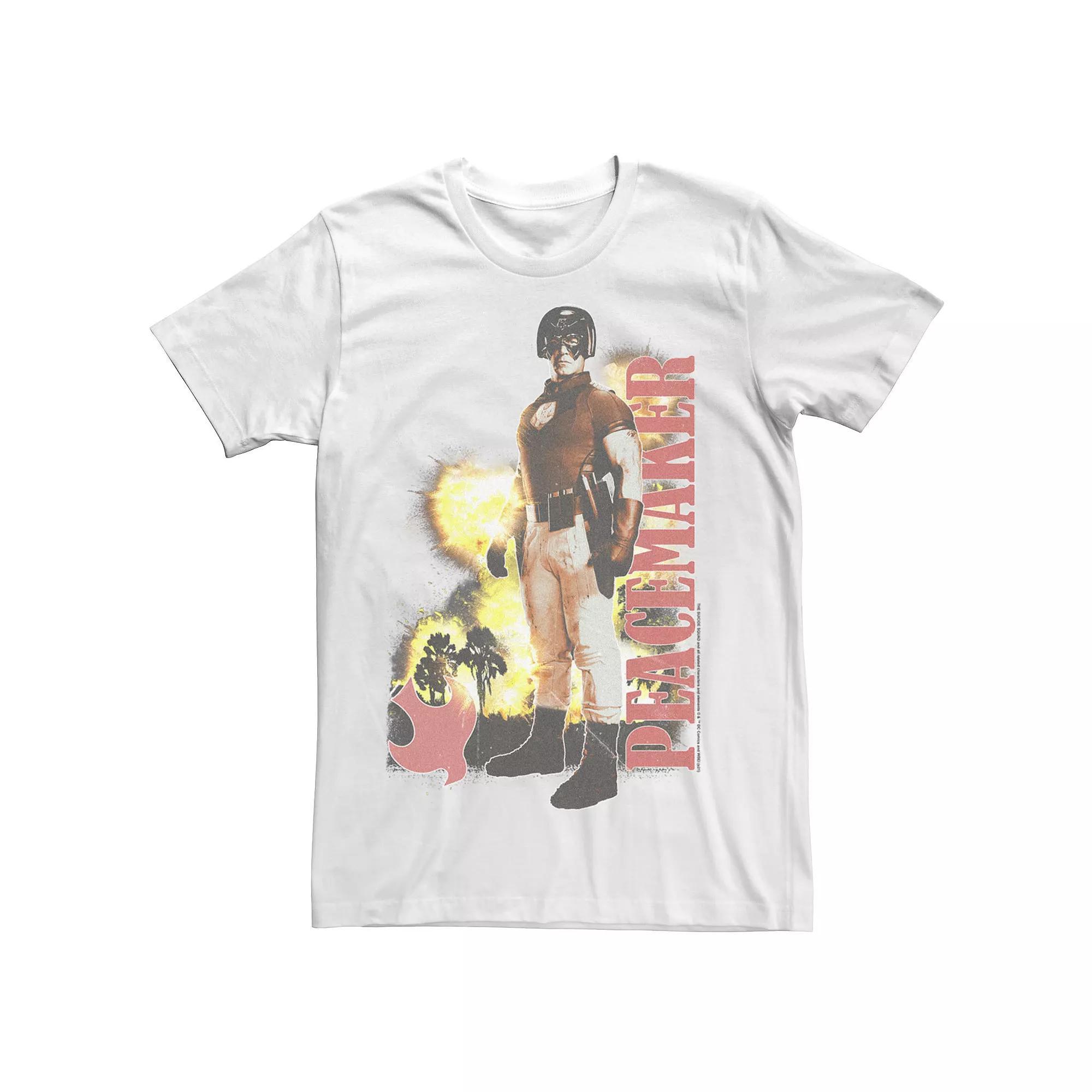 Men's The Suicide Squad Peacemaker Explosion Logo Tee, Size: XL, White Product Image