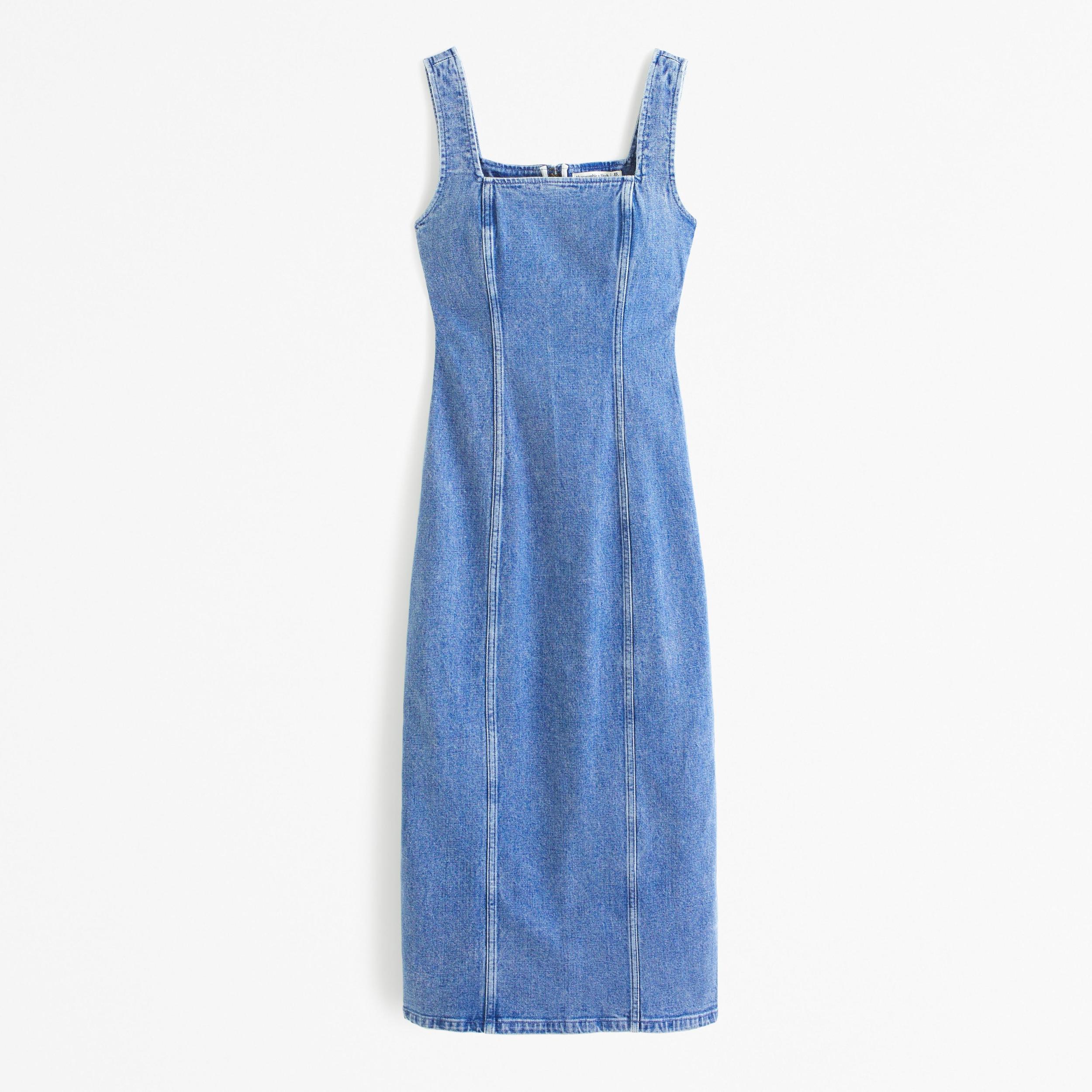 Denim Column Midi Dress Product Image