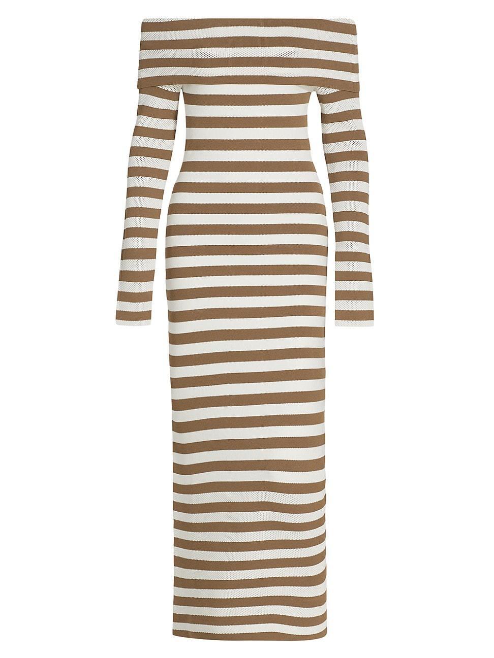Womens Off-The-Shoulder Knit Maxi Dress Product Image