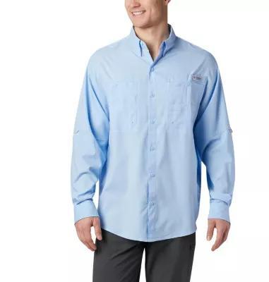 Men's Columbia PFG UPF 40 Tamiami™ II Long Sleeve Button-Down Shirt, Size: Medium, Blue Product Image