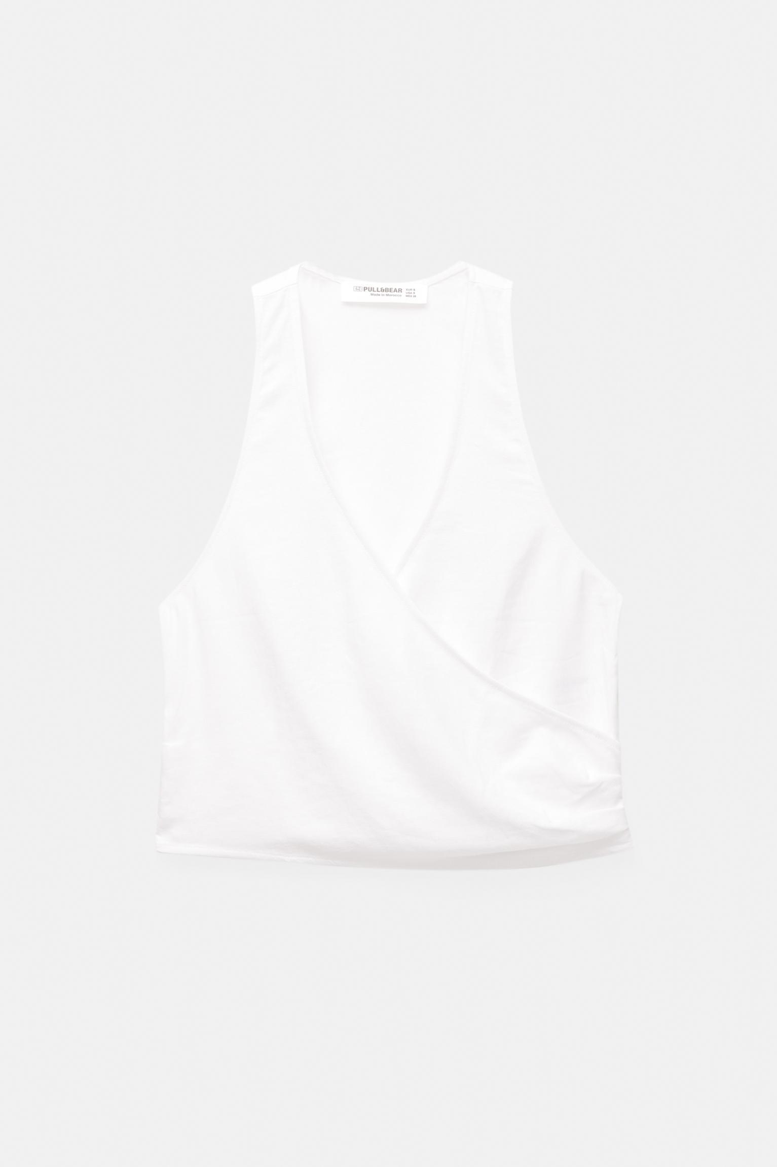 Linen blend wrap top Product Image