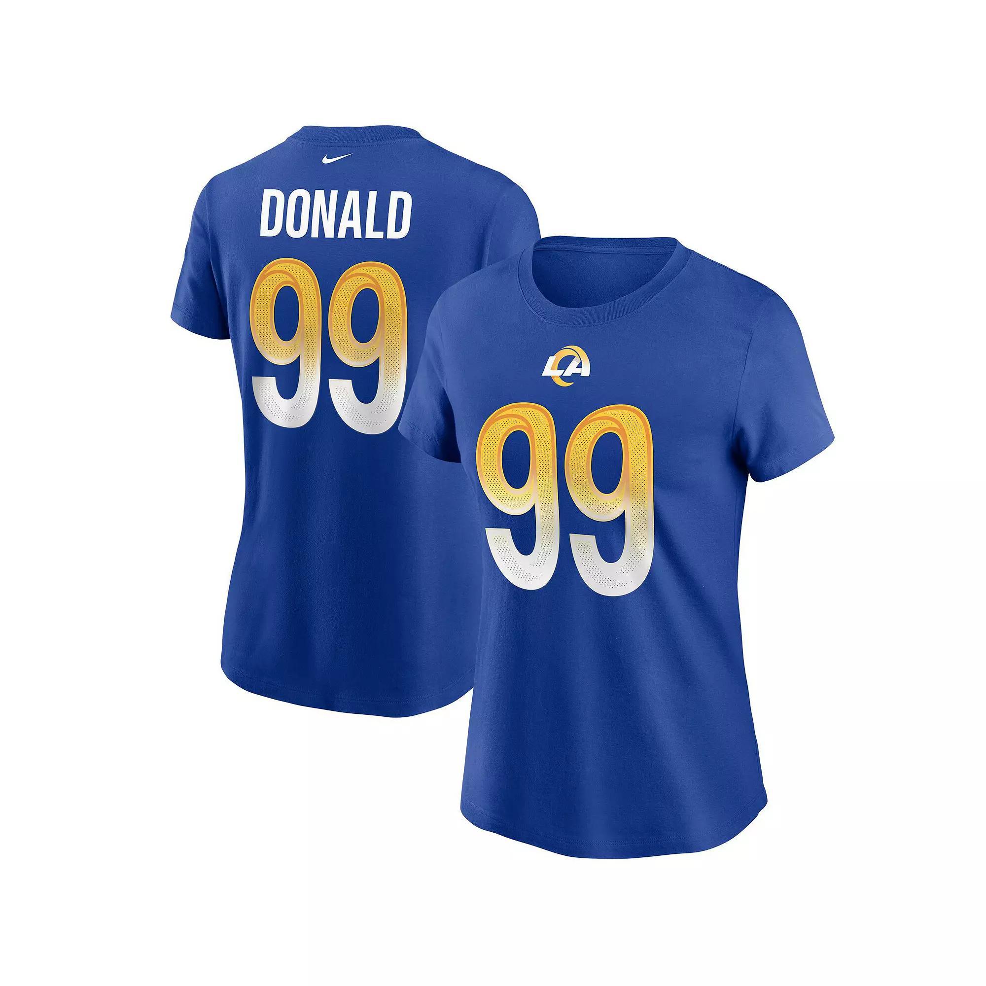 Women's Nike Aaron Donald Royal Los Angeles Rams Name & Number T-Shirt, Size: Large, Blue Product Image