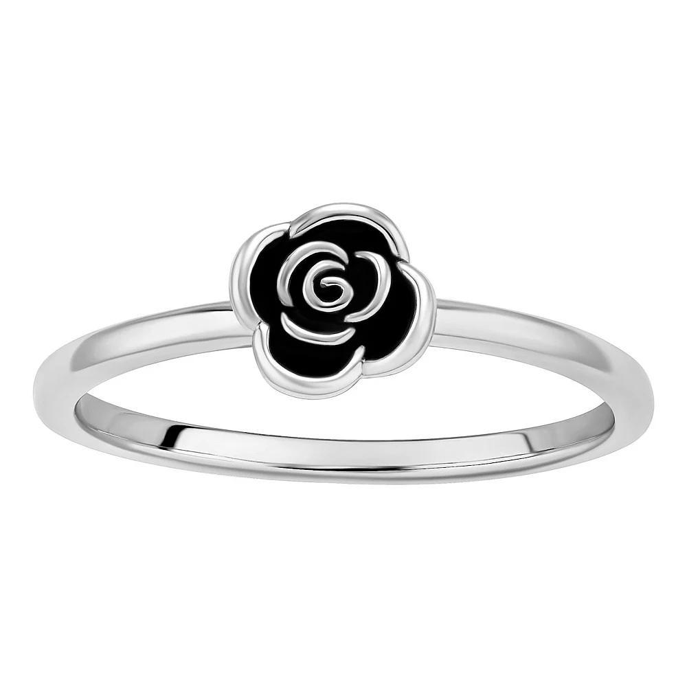 PRIMROSE Sterling Silver Rose Band Ring, Women's, Size: 7 Product Image
