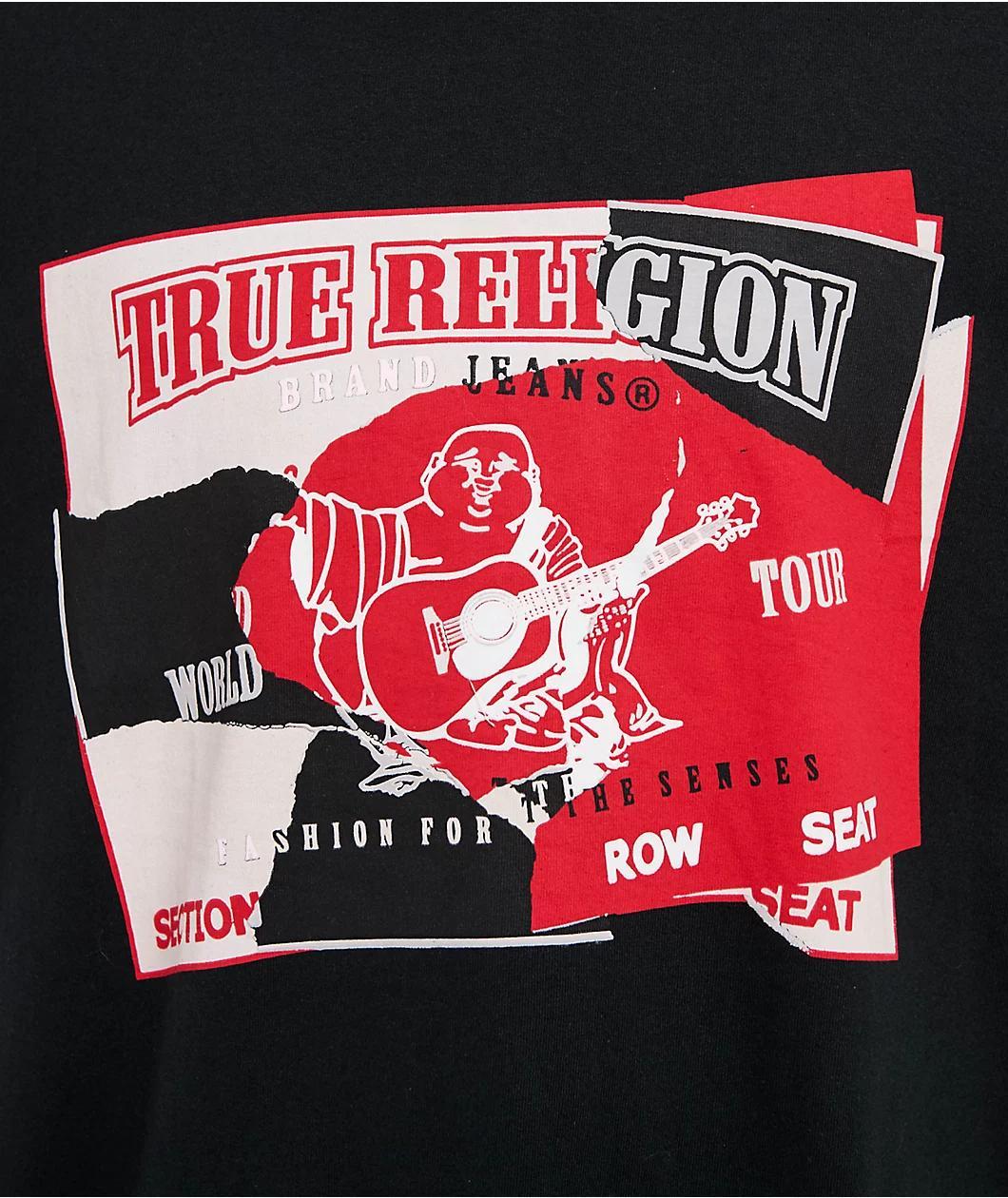 True Religion Torn Black T-Shirt Product Image