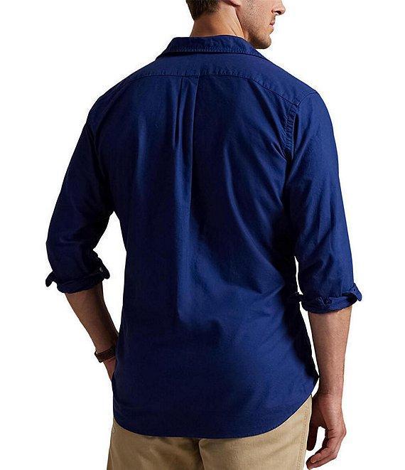 Polo Ralph Lauren Big & Tall Solid Garment-Dye Oxford Long Sleeve Woven Shirt Product Image
