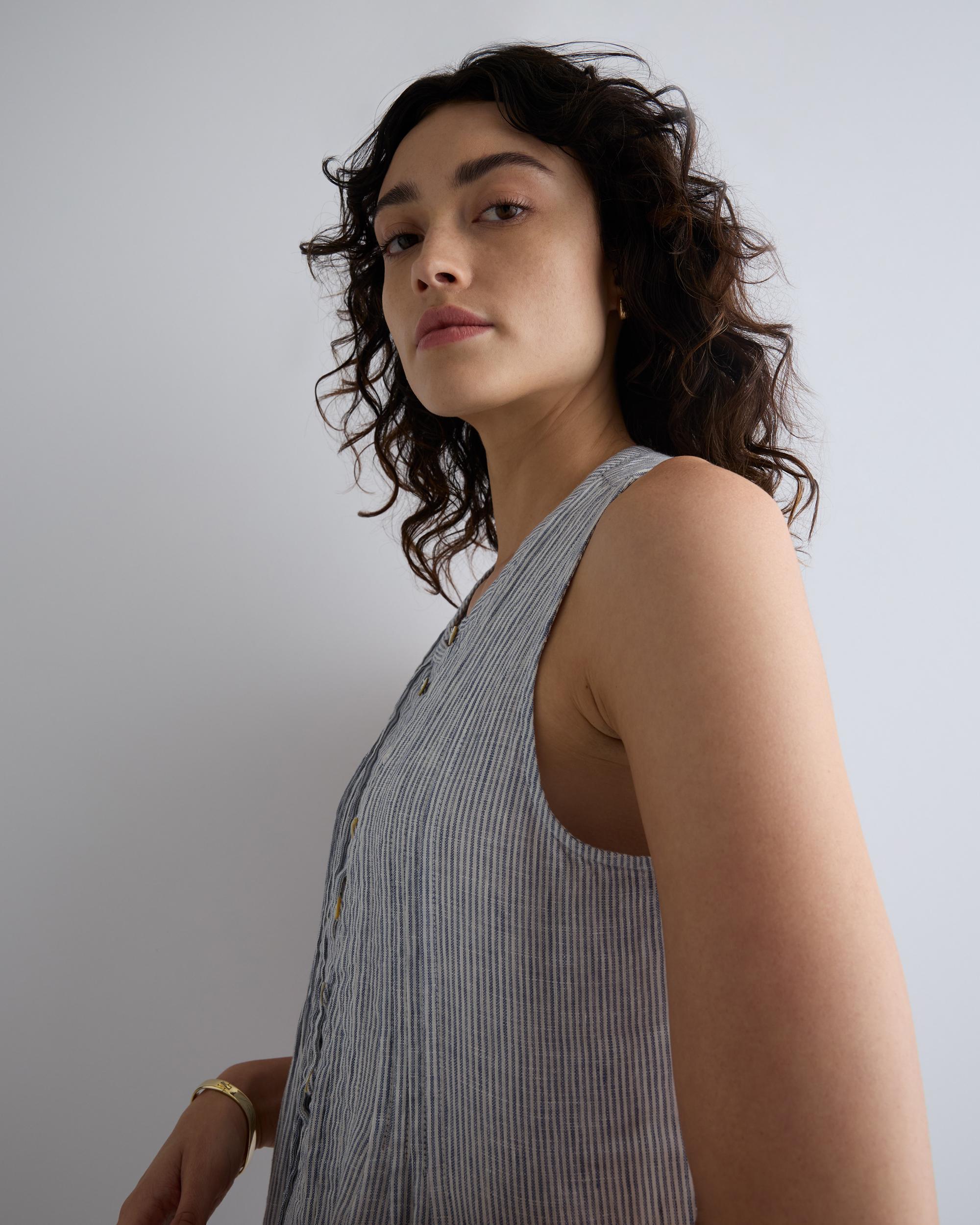 Quince | Women's 100% European Linen Sleeveless Swing Dress Product Image