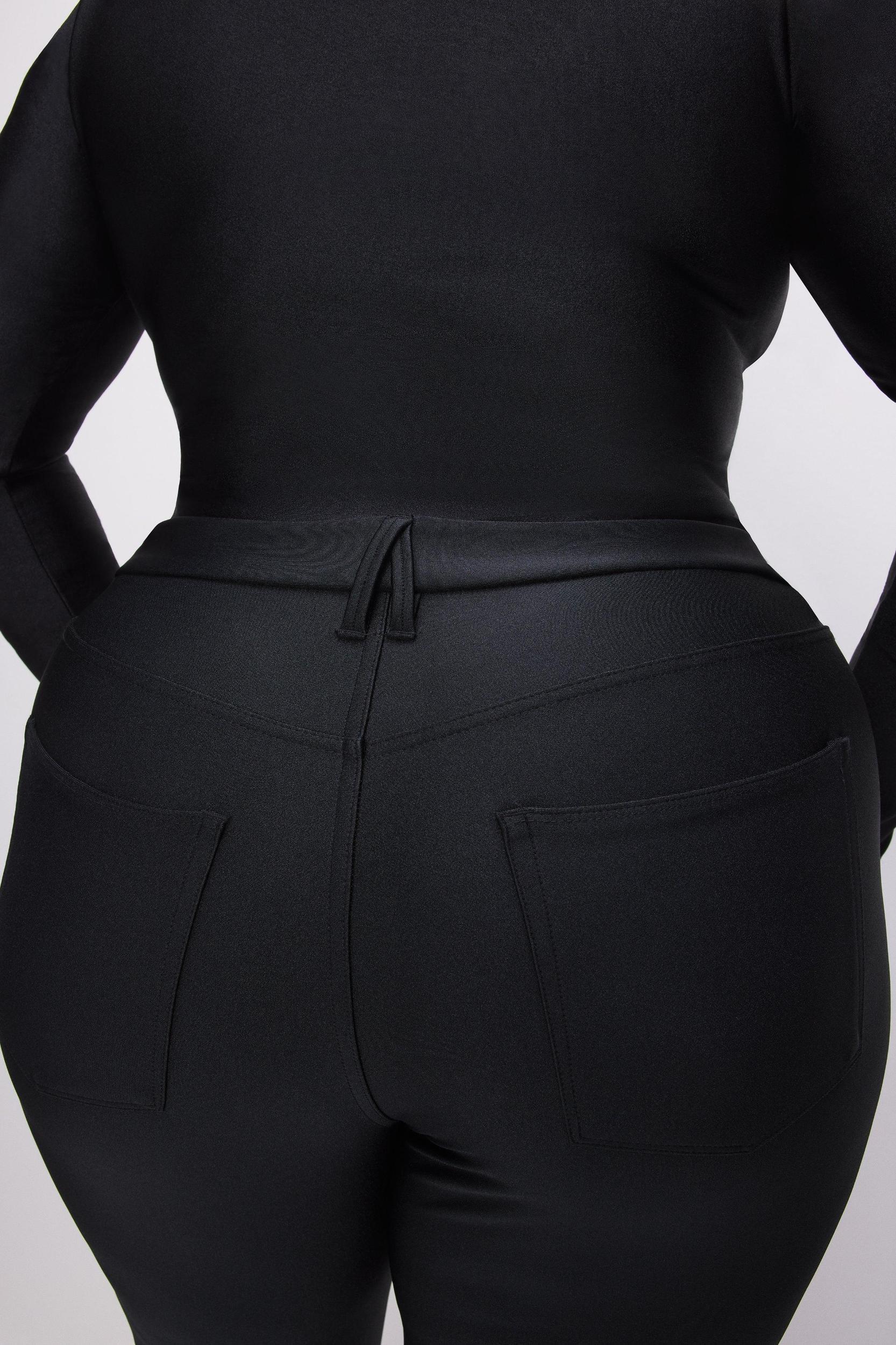 COMPRESSION SHINE STRAIGHT PANTS | BLACK001 Product Image