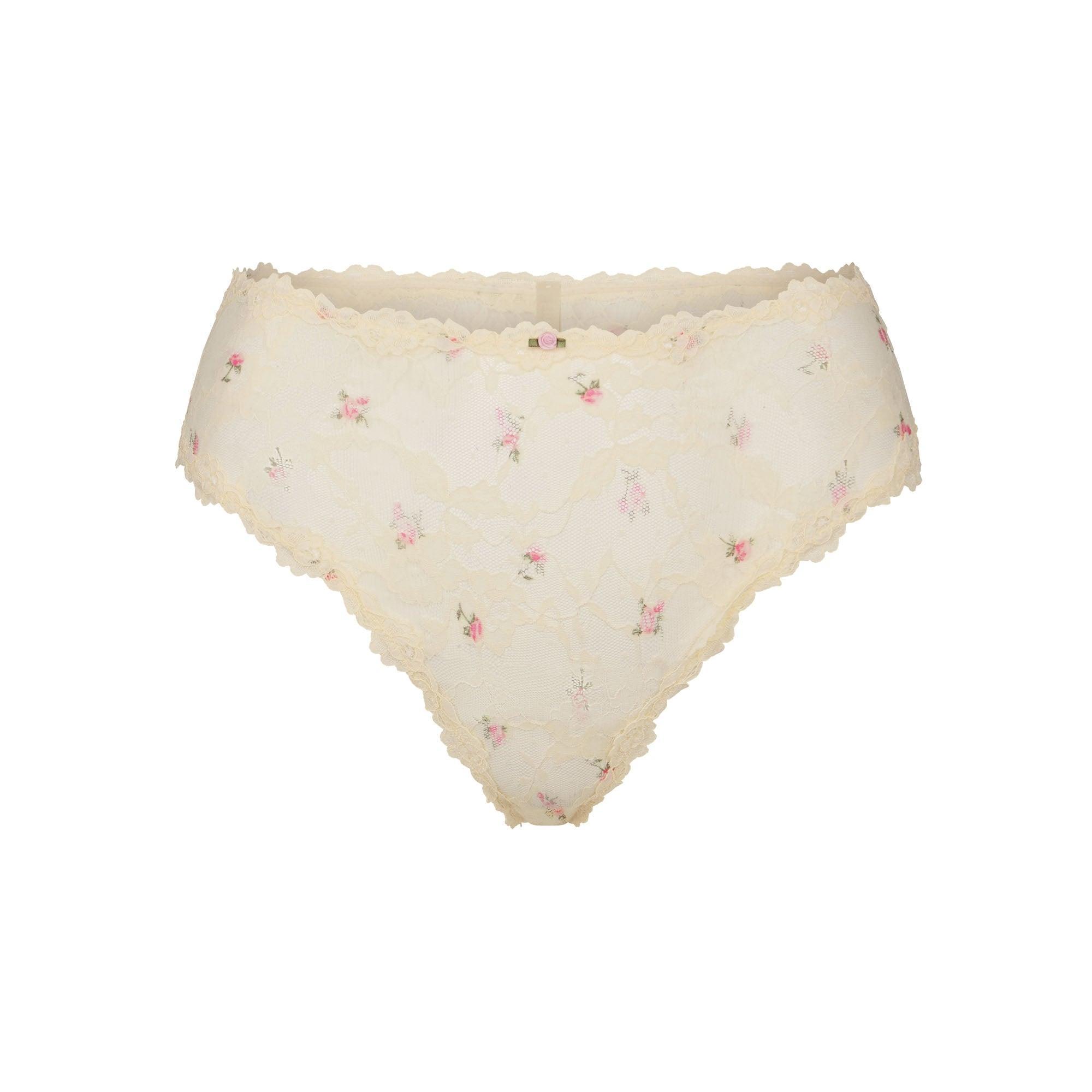 STRETCH LACE BRIEF | BUTTER ROSEBUD PRINT Product Image