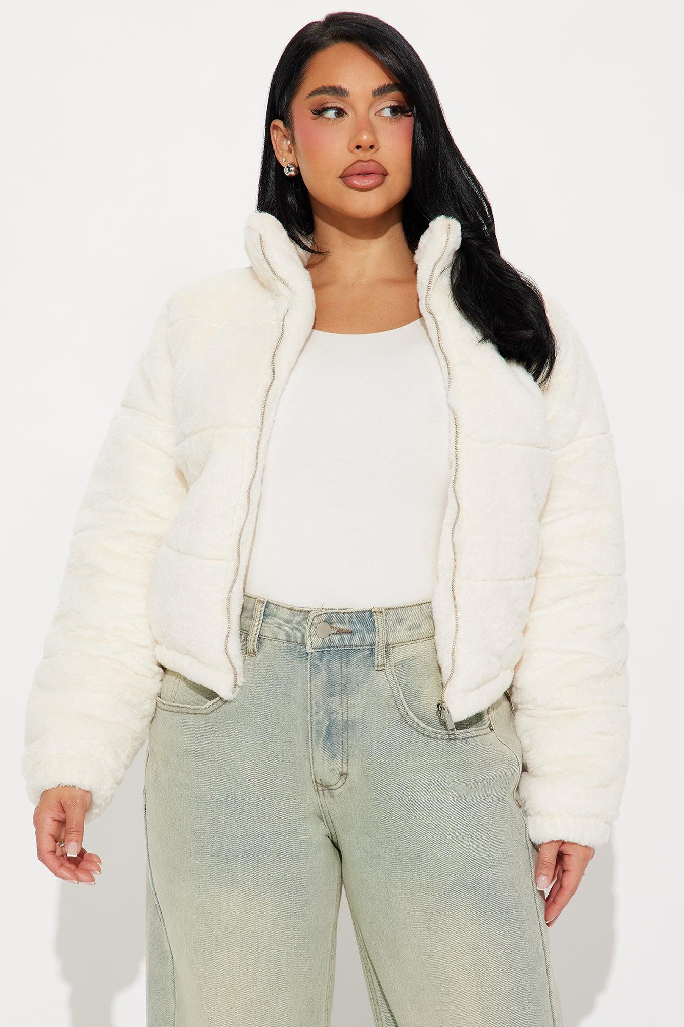 Elizabeth Faux Fur Jacket - Cream Product Image