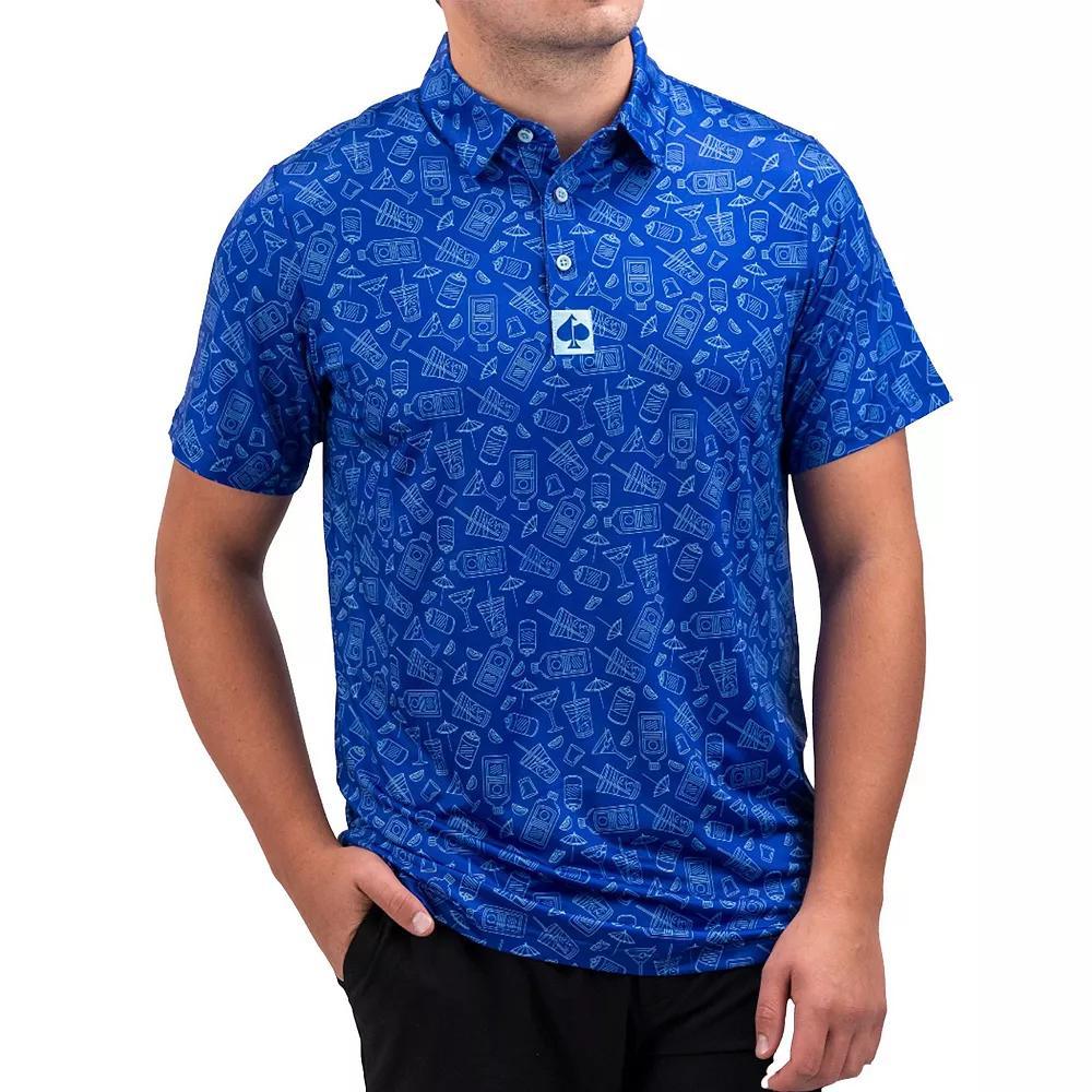 Pins and Aces Men's Golf Polo, Size: XXL, Blue Bonnet Product Image