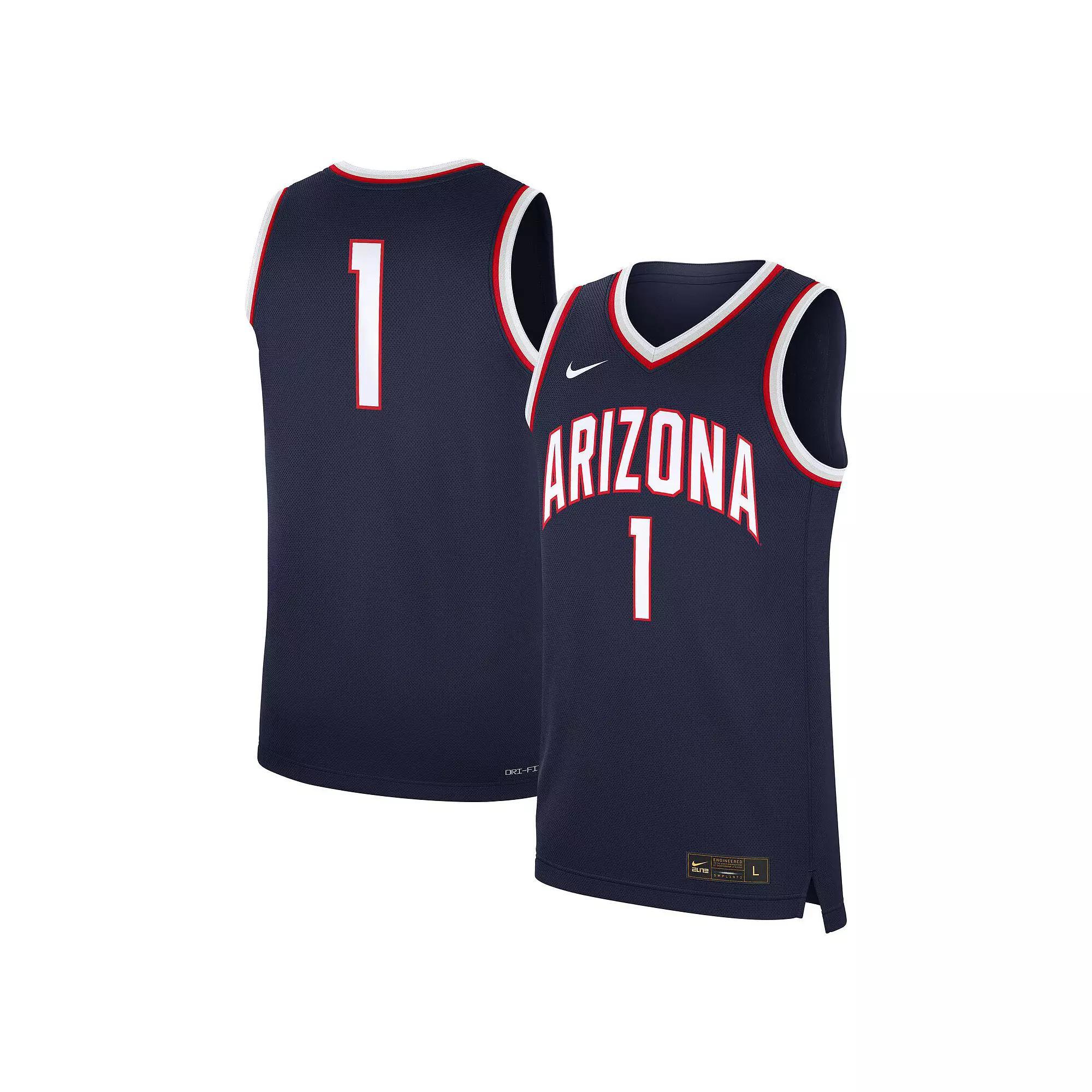 Men's Nike #1 Navy Arizona Wildcats Road Replica Jersey, Size: XL, Blue Product Image