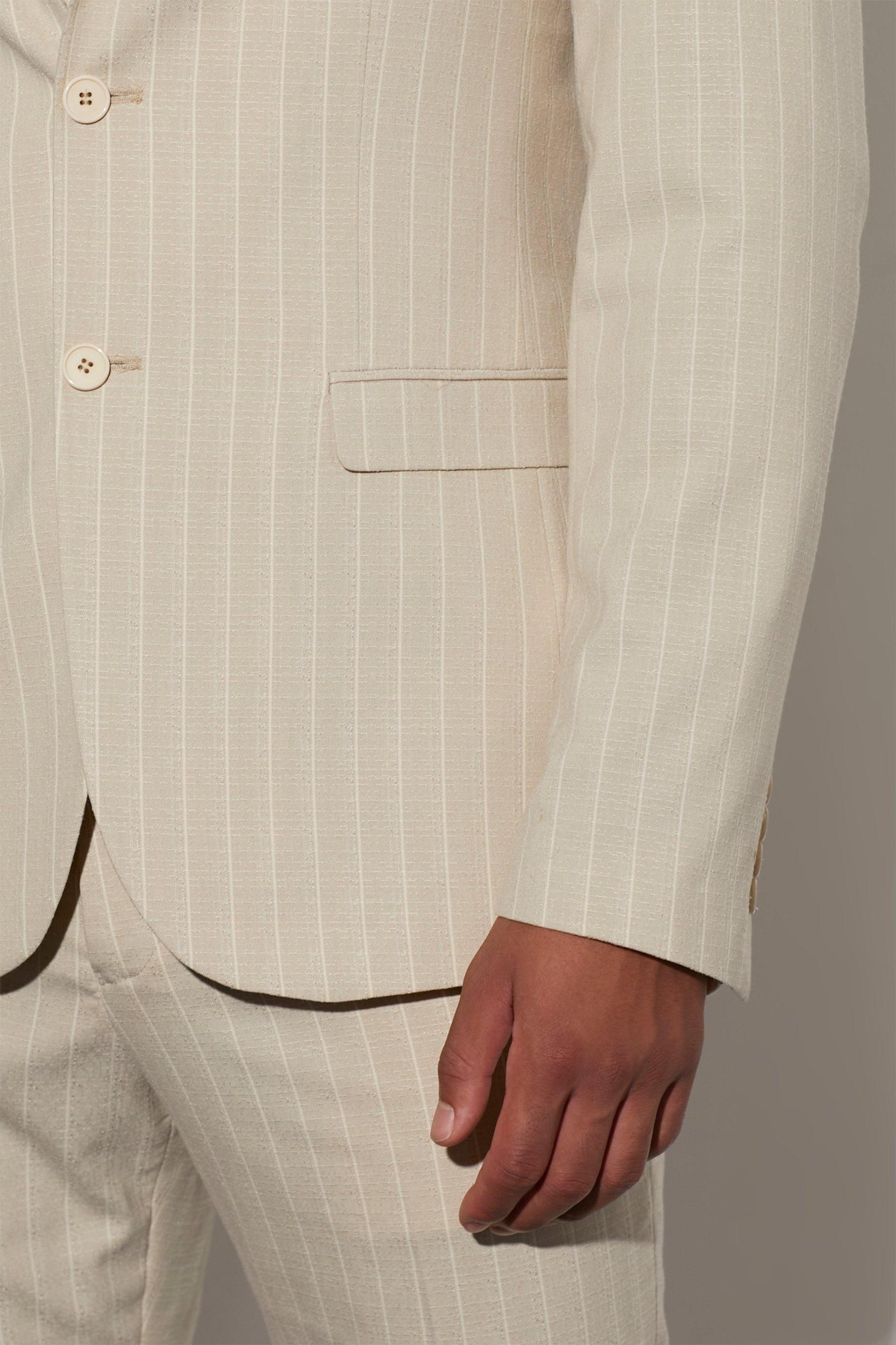 Tall Single Breasted Slim Stripe Suit Jacket | boohooMAN USA Product Image